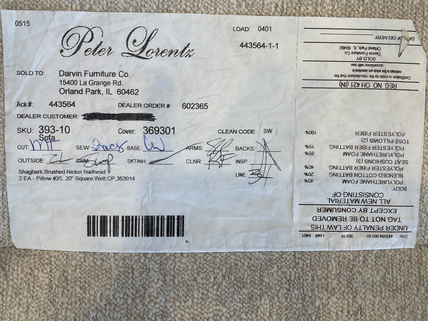 Peter Lorentz Sofa with Tack Nail Detailing (0D1001)