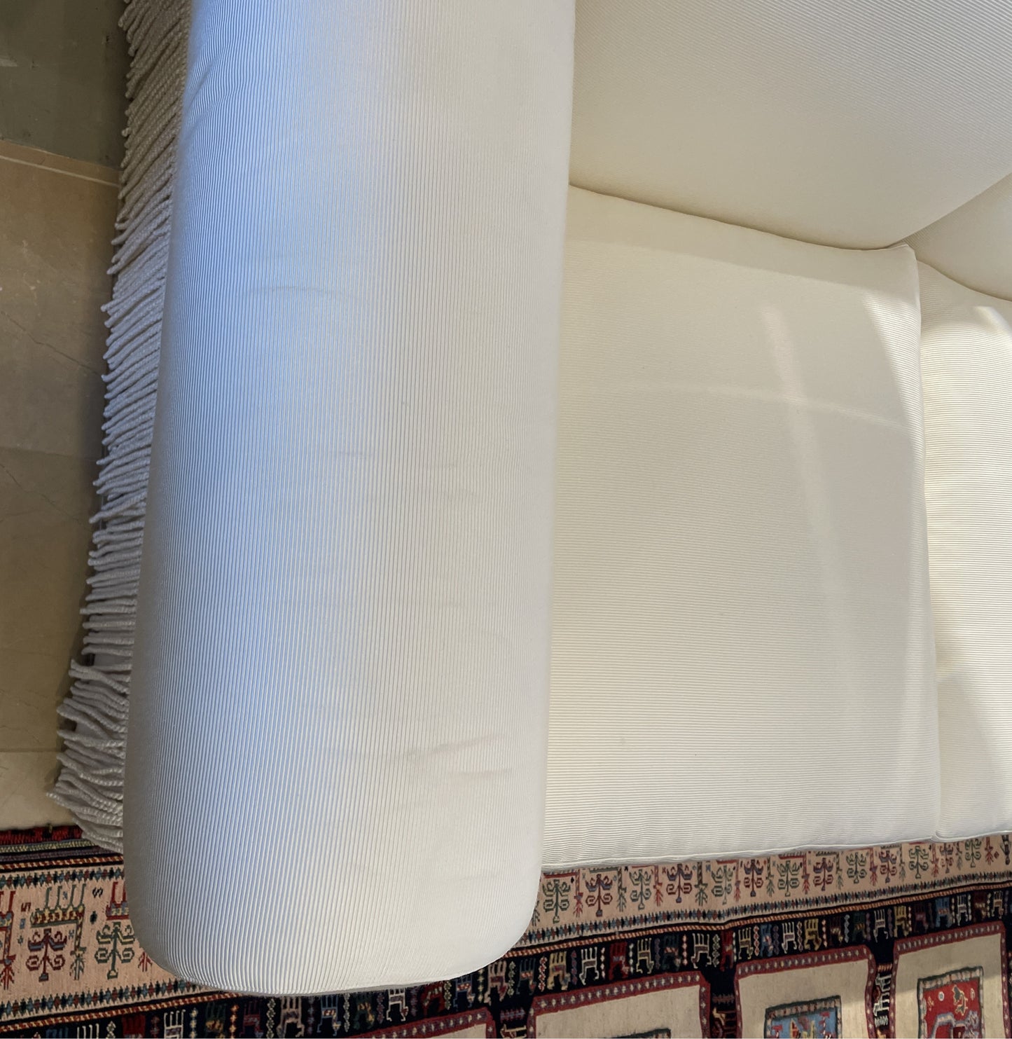 Bespoke Silk Cord Sofa with Bullion Fringe, AS IS (0OT00H)