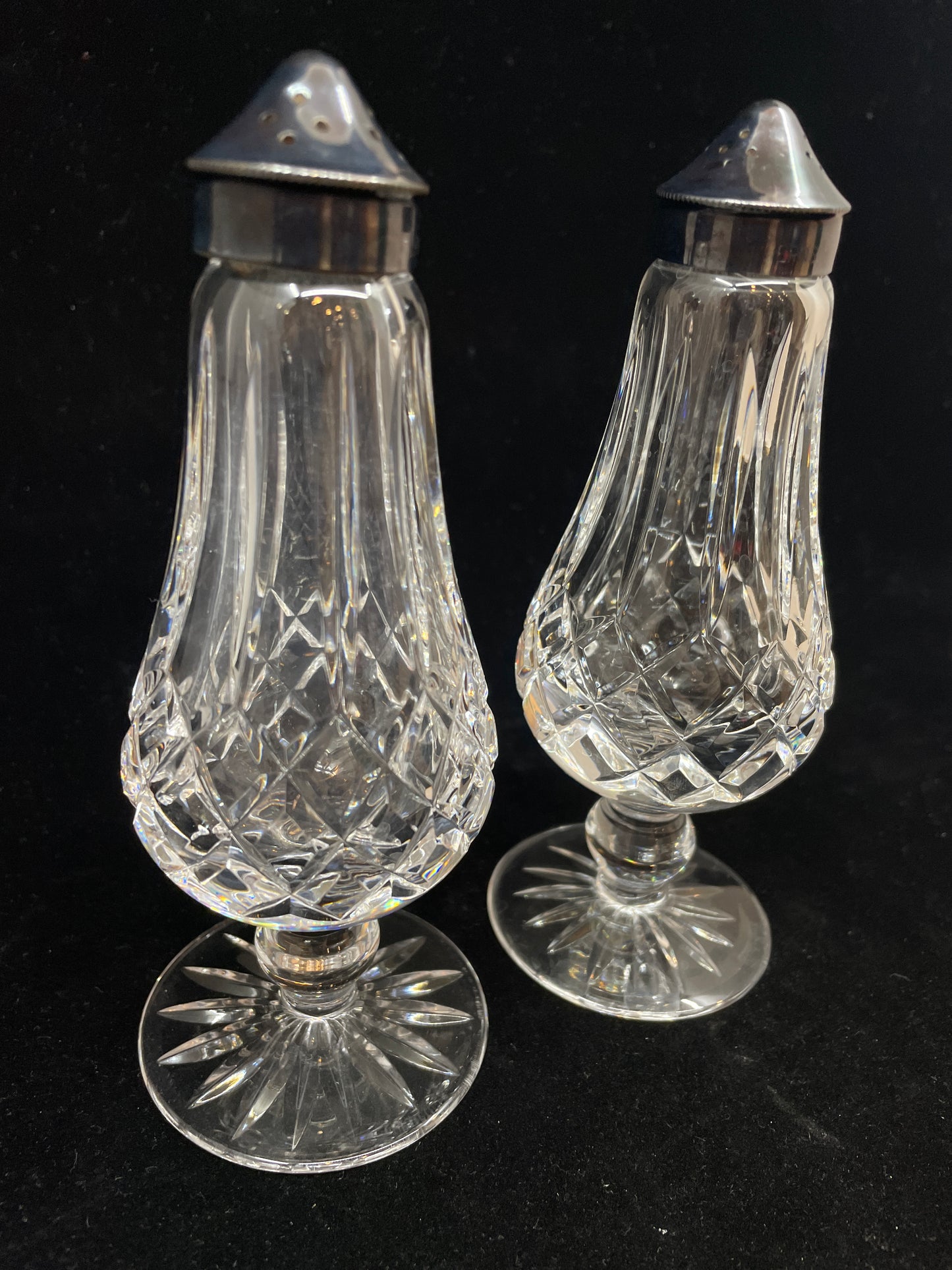 Waterford Tall Footed Salt and Pepper Shakers