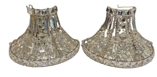 Pair of French Empire Crystal Sconces (6R7E9A)