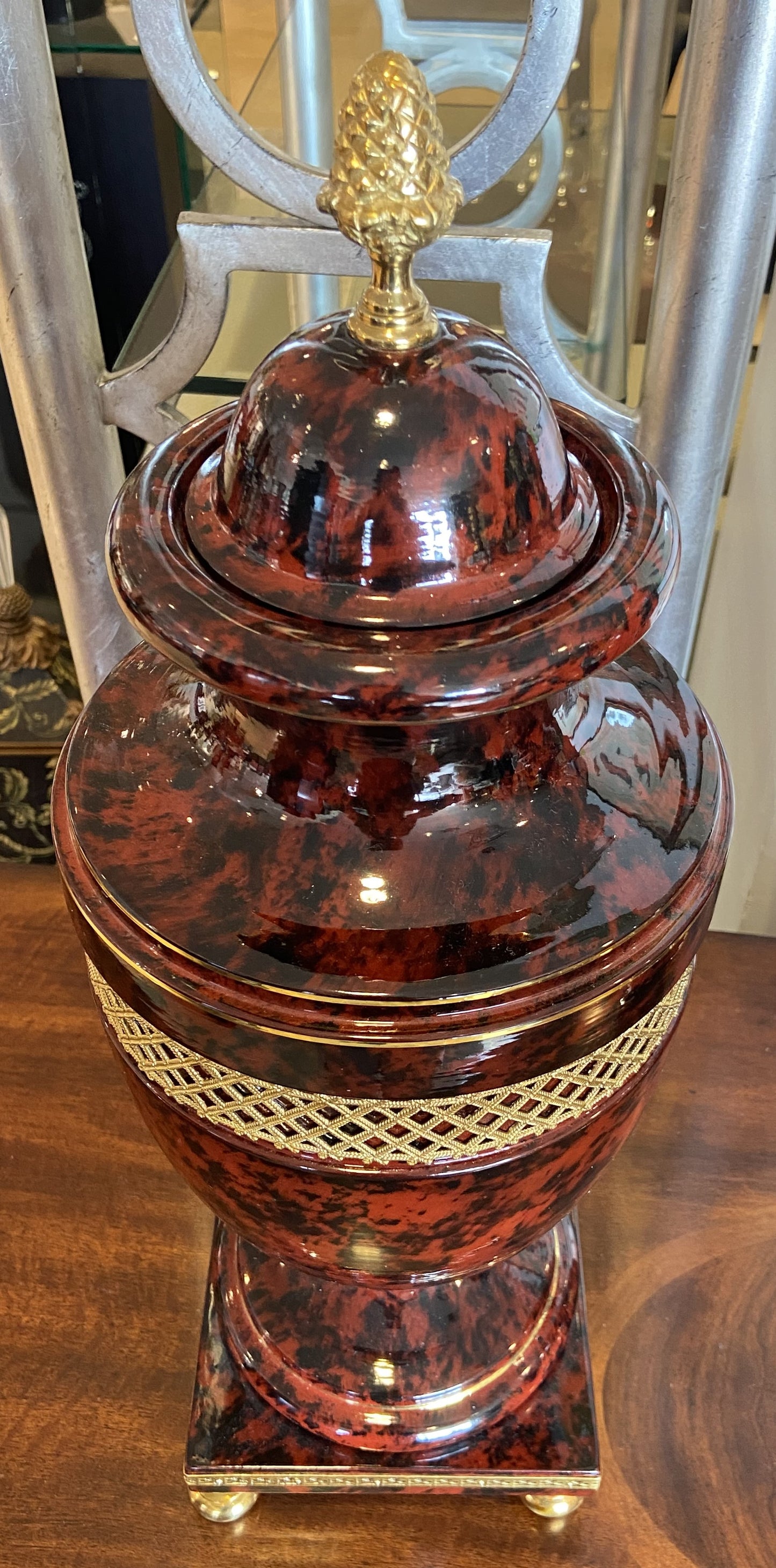 Pair of Jean Roger Porcelain Oxblood Urns (GBZJXP)
