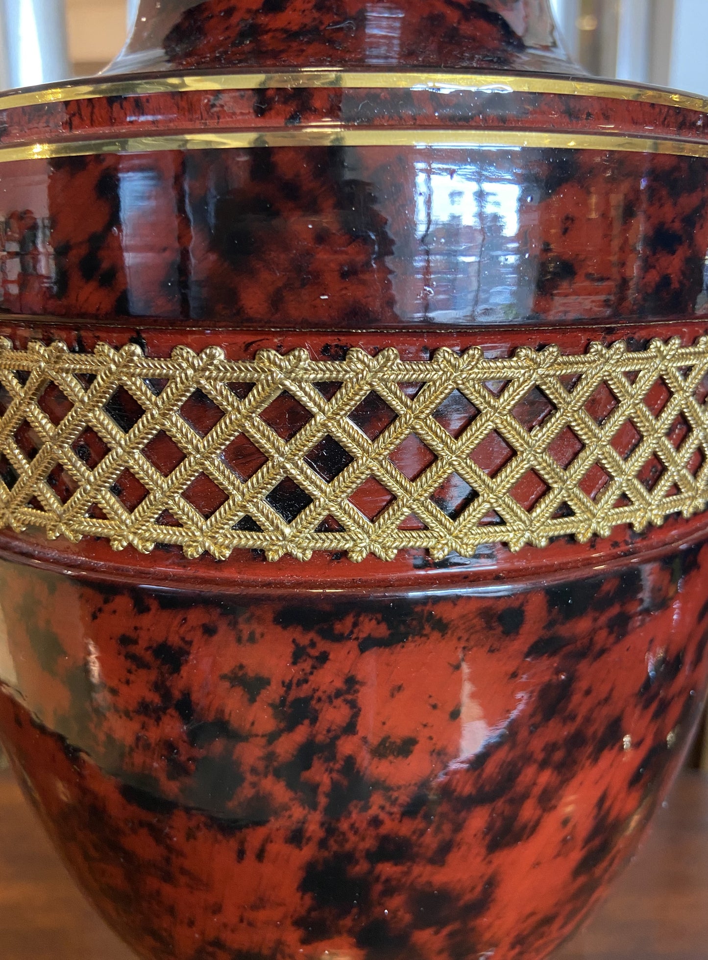 Pair of Jean Roger Porcelain Oxblood Urns (GBZJXP)