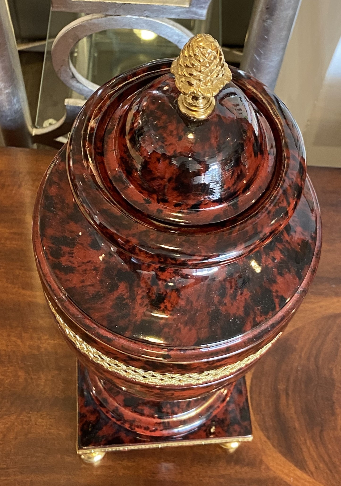 Pair of Jean Roger Porcelain Oxblood Urns (GBZJXP)