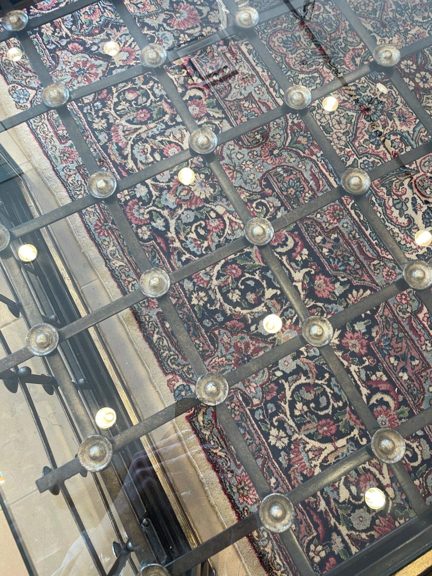 Marge Carson Glass and Metal Parsons Coffee Table