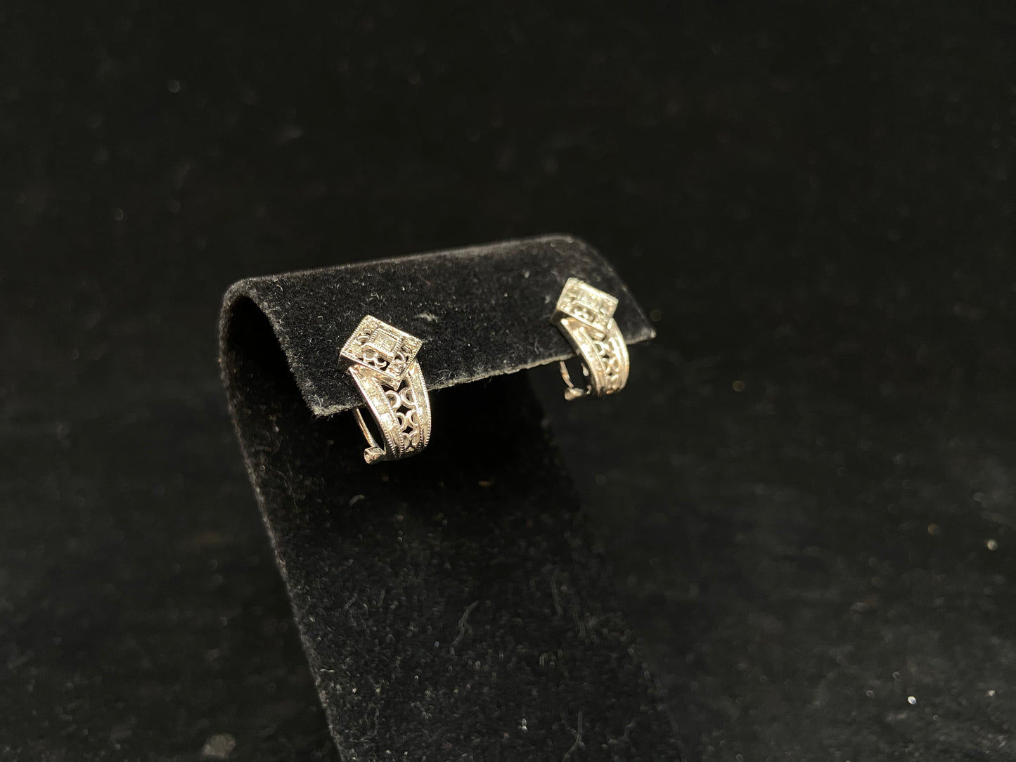 Art Deco Style 10K Diamond Earrings (27759)