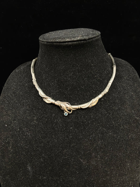 Sterling Silver and Topaz Choker (27754)