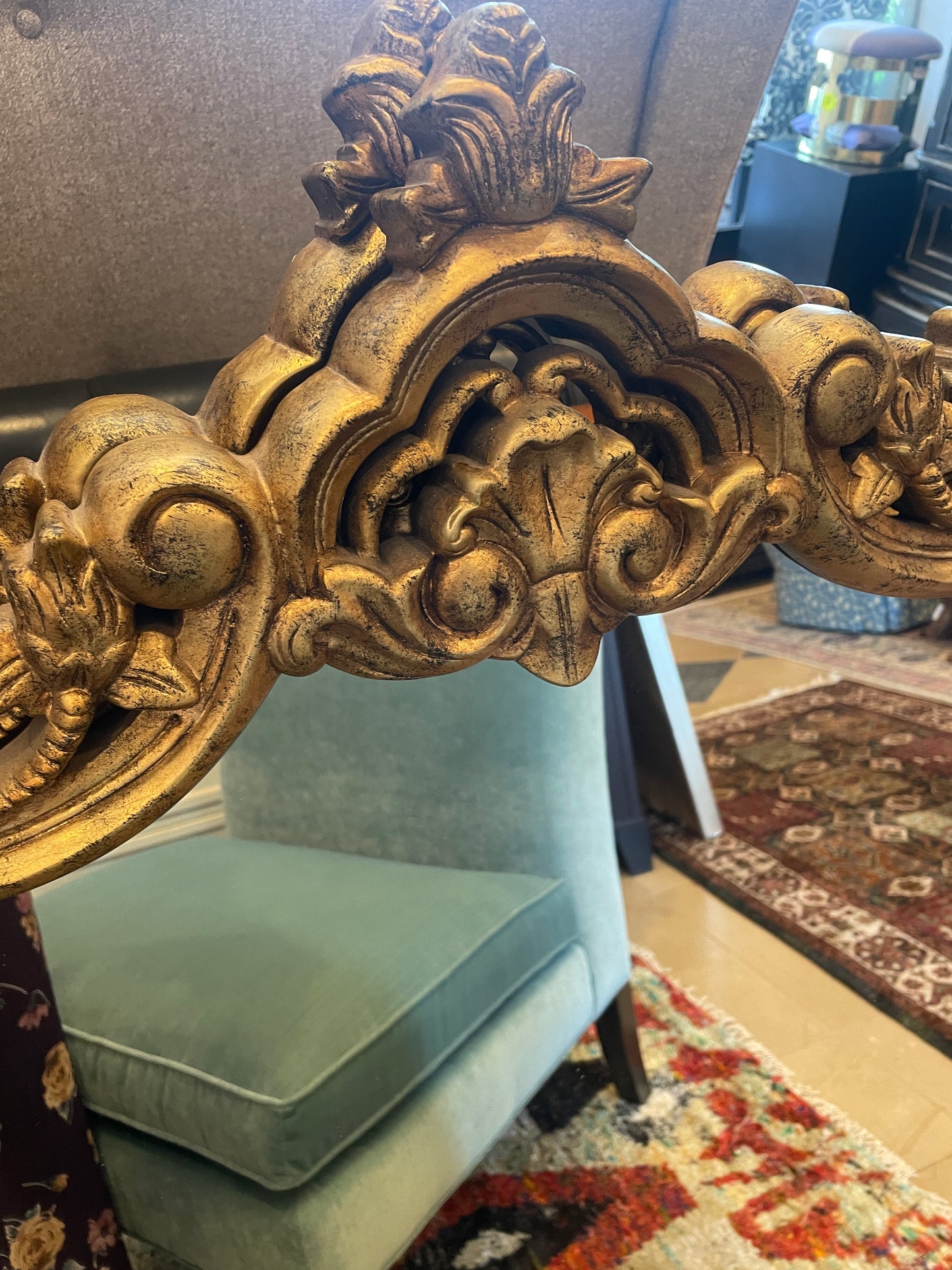 Linly Designs Gold Mirror with Black Accents