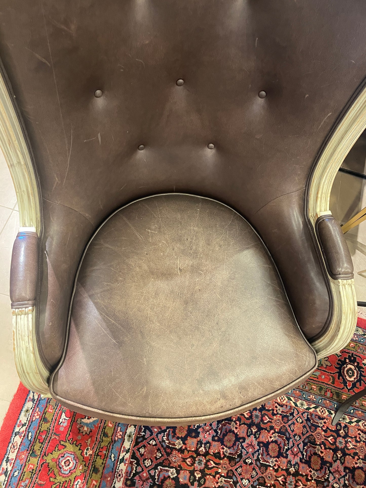 Interior Crafts Zebra Hide and Leather Porter Chair (Balloon Chair) (0HI001)