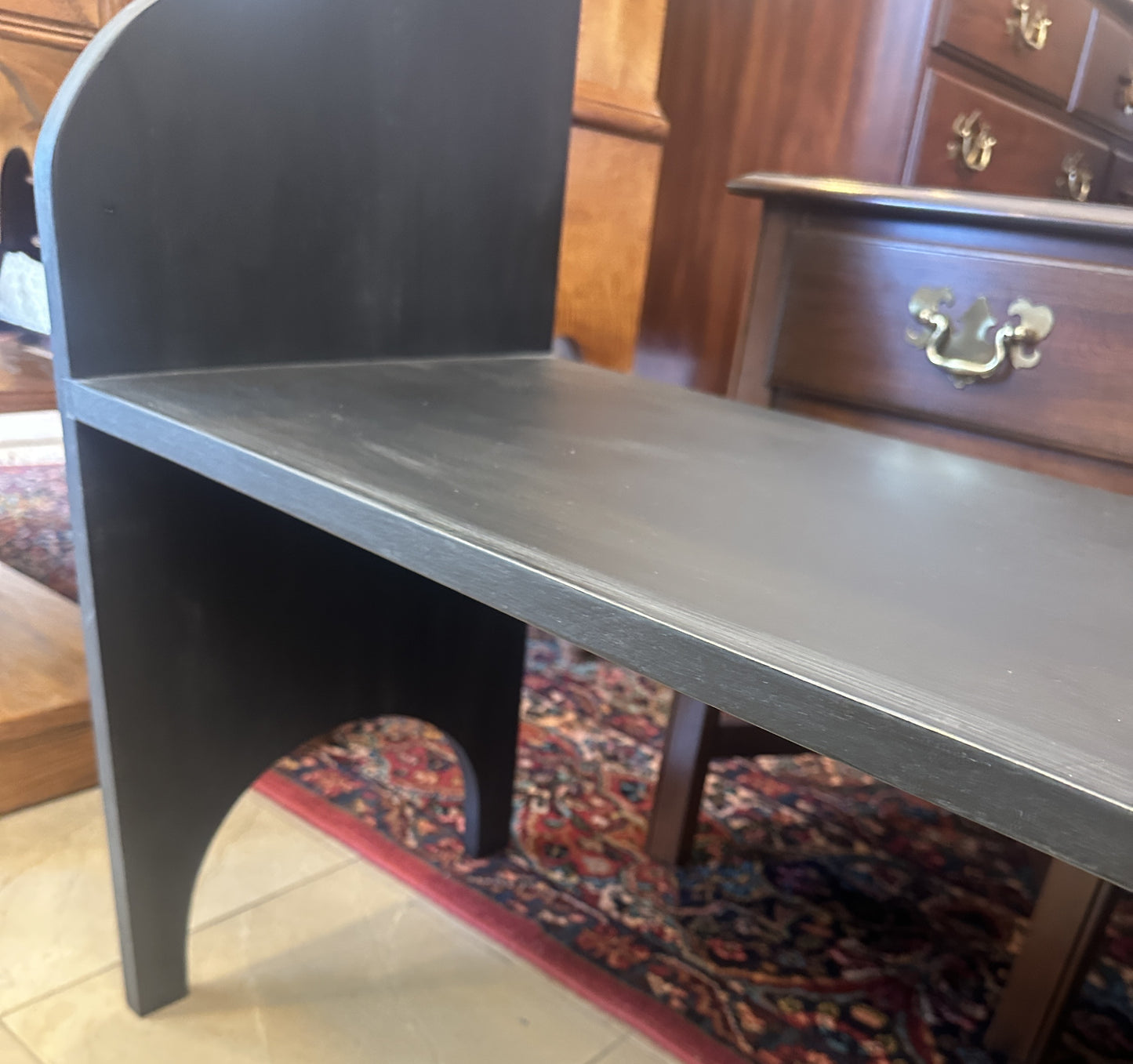 Early American Bench/Shelf in Black (0C401S)