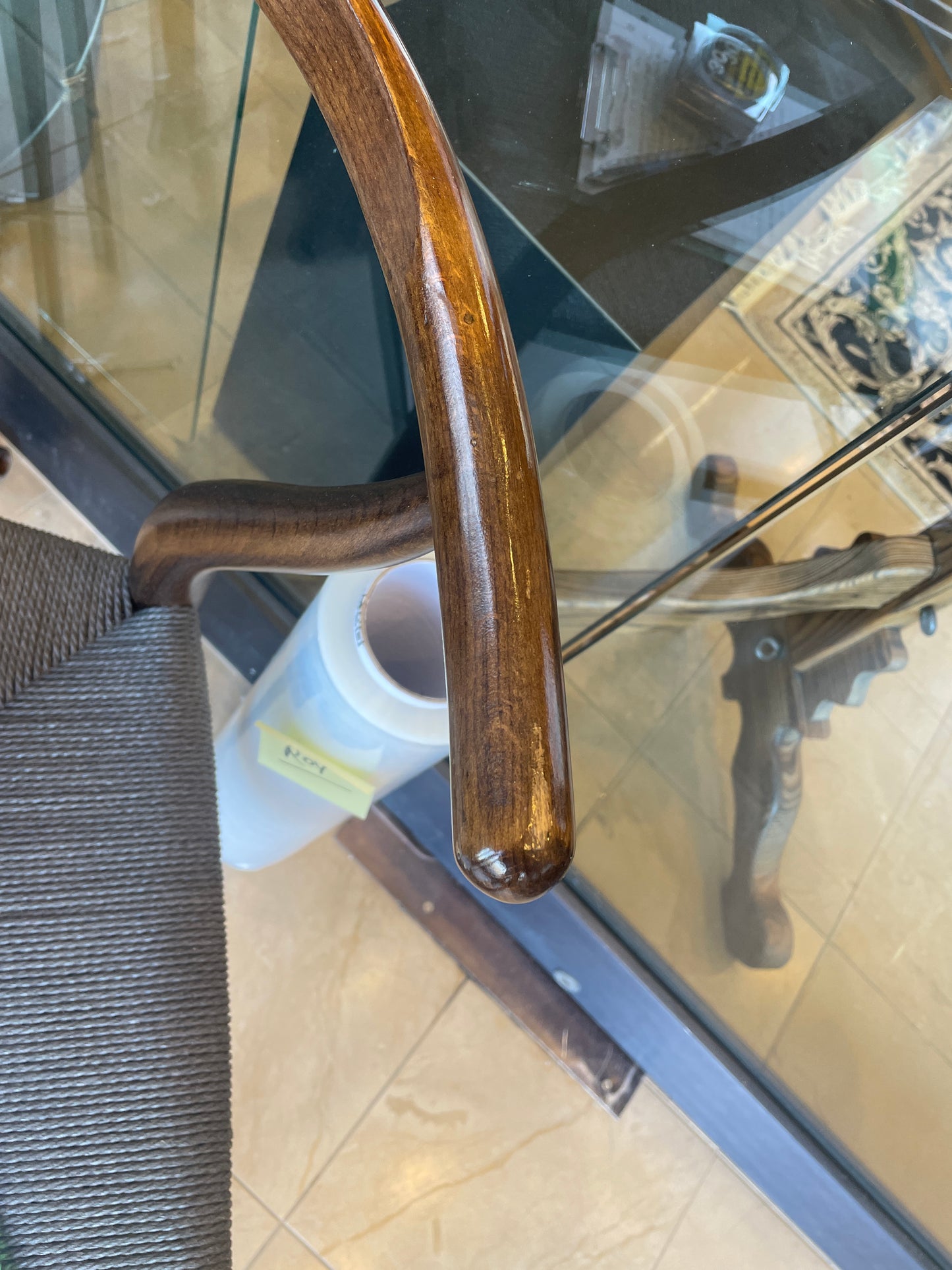 Crate and Barrel Crescent Dining Chairs with Rushed Seat, set of 4 (0L700L)