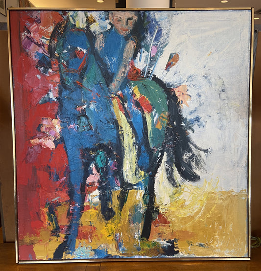 Lelde Vinters-Ore Woman Riding Horse Original Painting (27859)