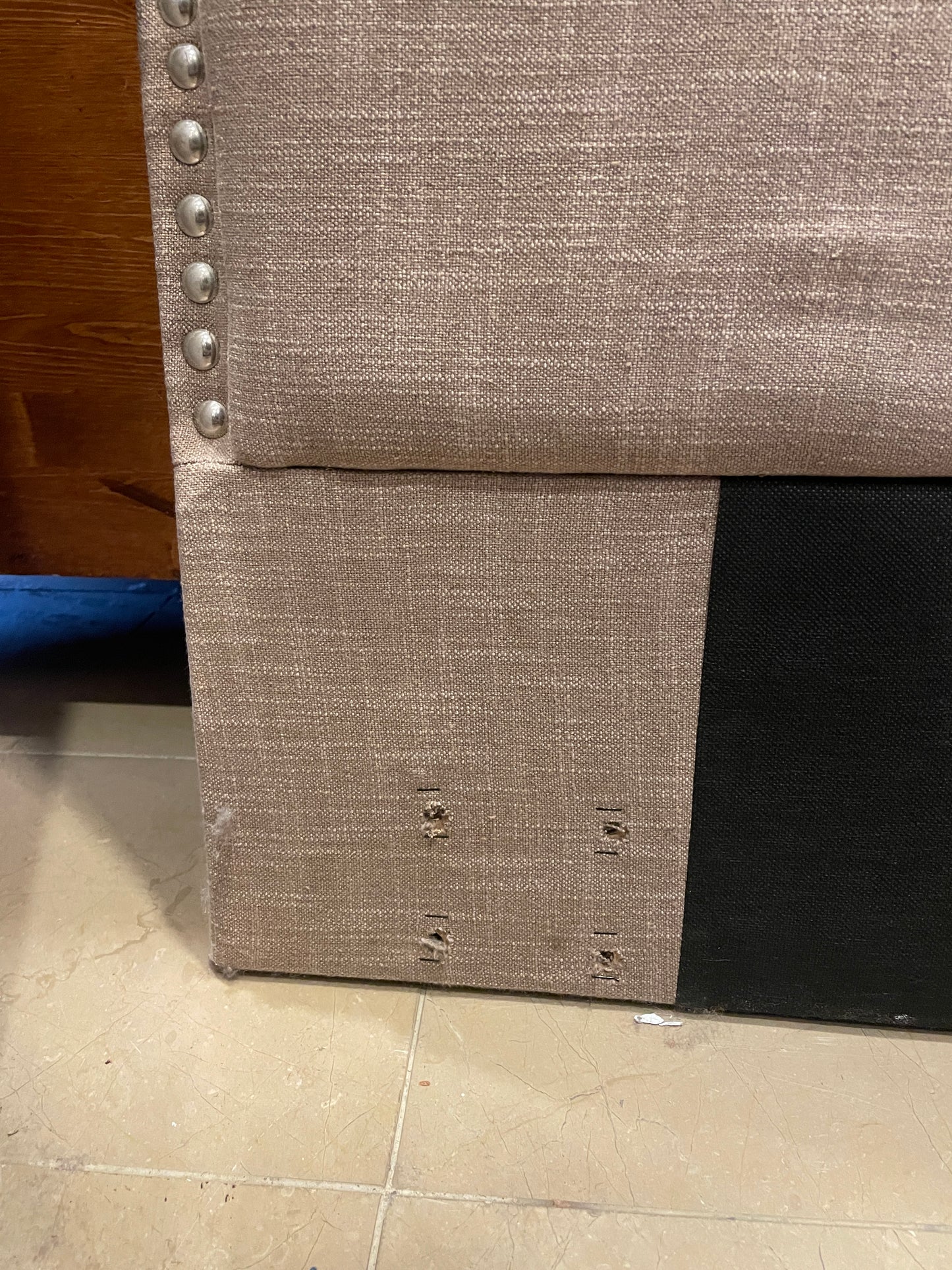 Upholstered Headboard, Taupe with Nailheads (0L701U)