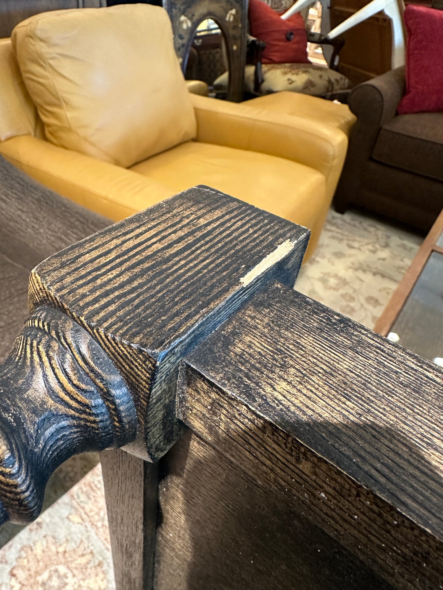 Walter E Smith Tufted Leather Ottoman, AS IS (0NT00A)