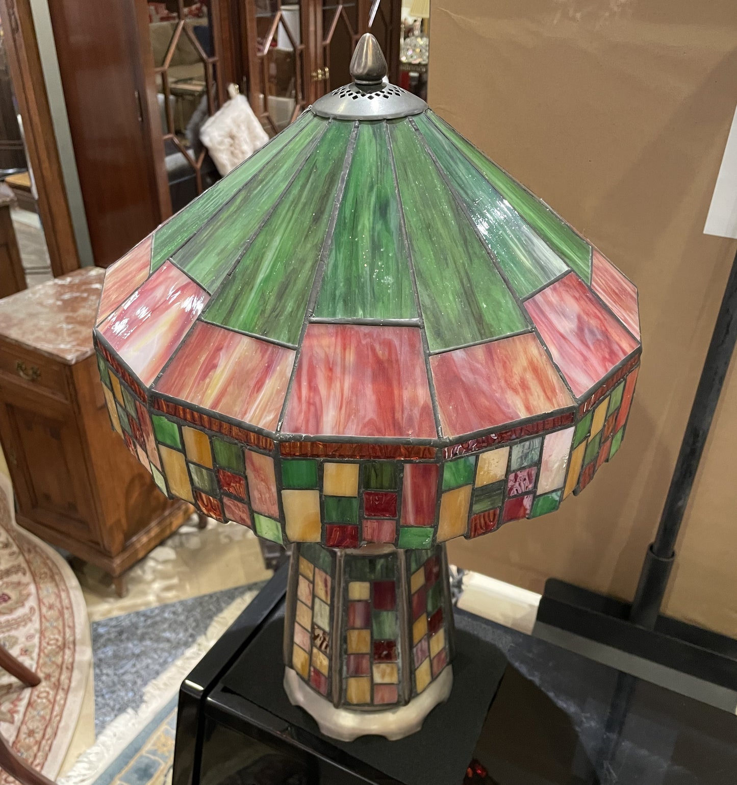 Colorful Geometric Stained Glass Lamp (9K71AK)