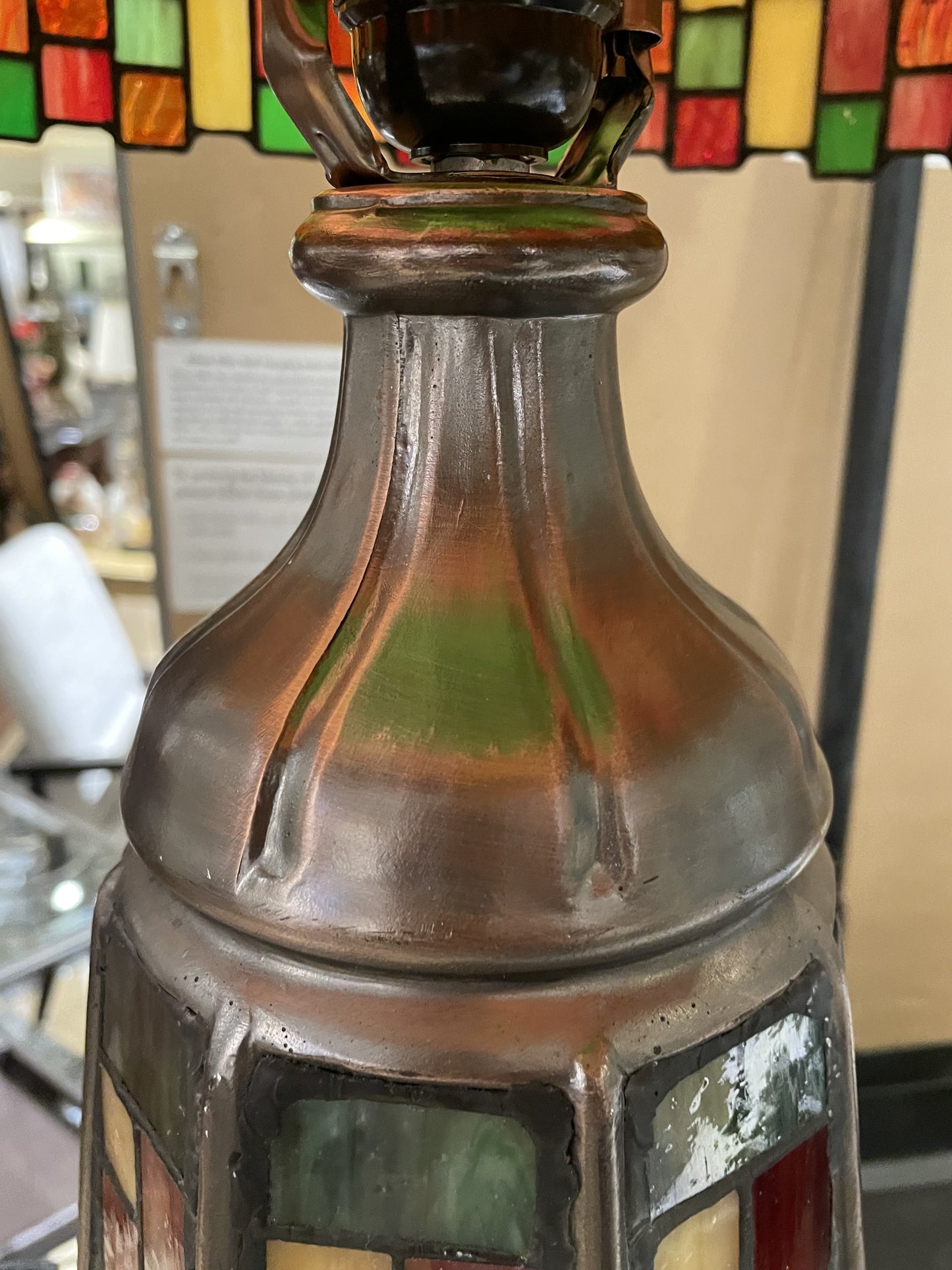 Colorful Geometric Stained Glass Lamp (9K71AK)