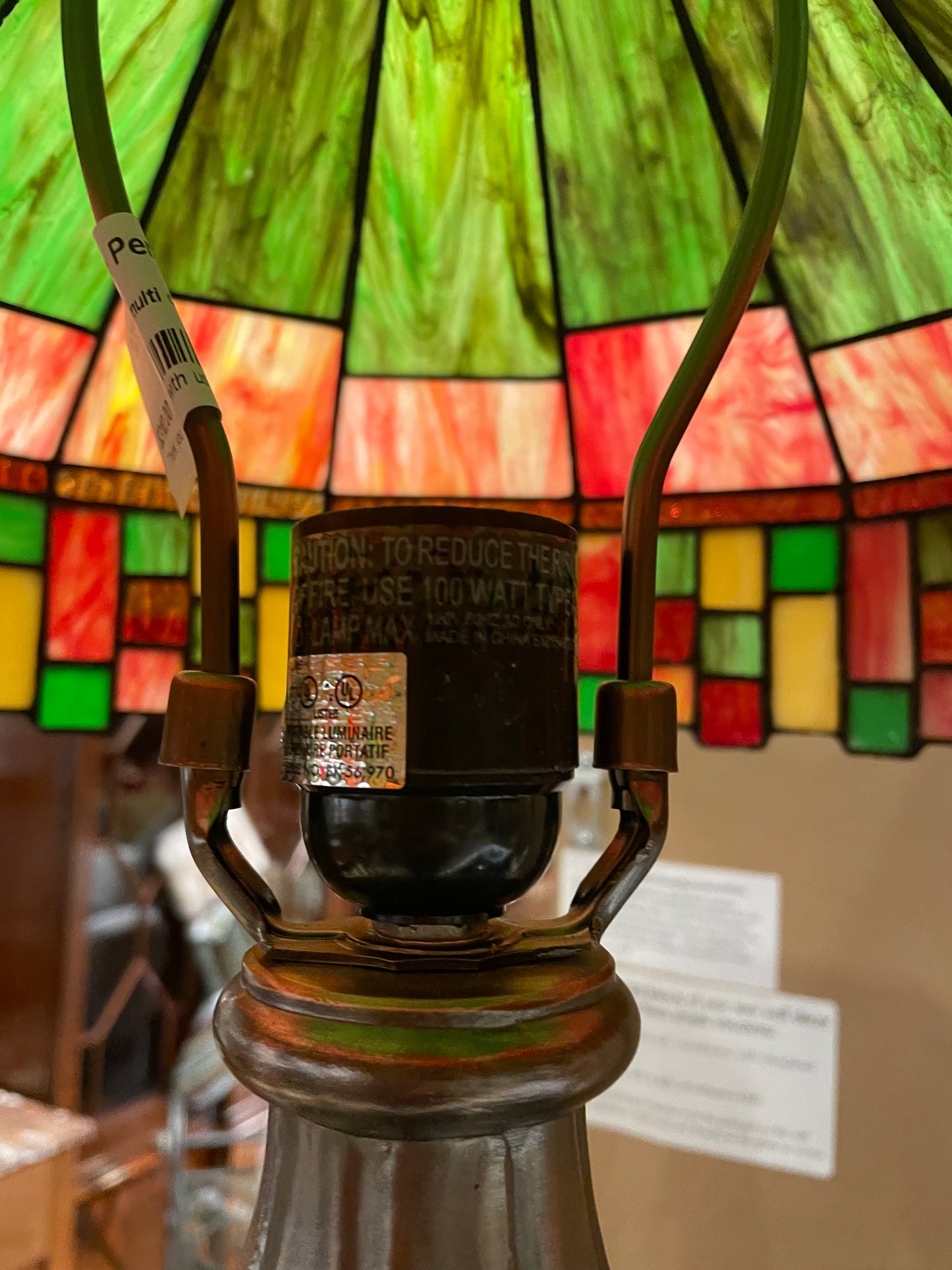 Colorful Geometric Stained Glass Lamp (9K71AK)