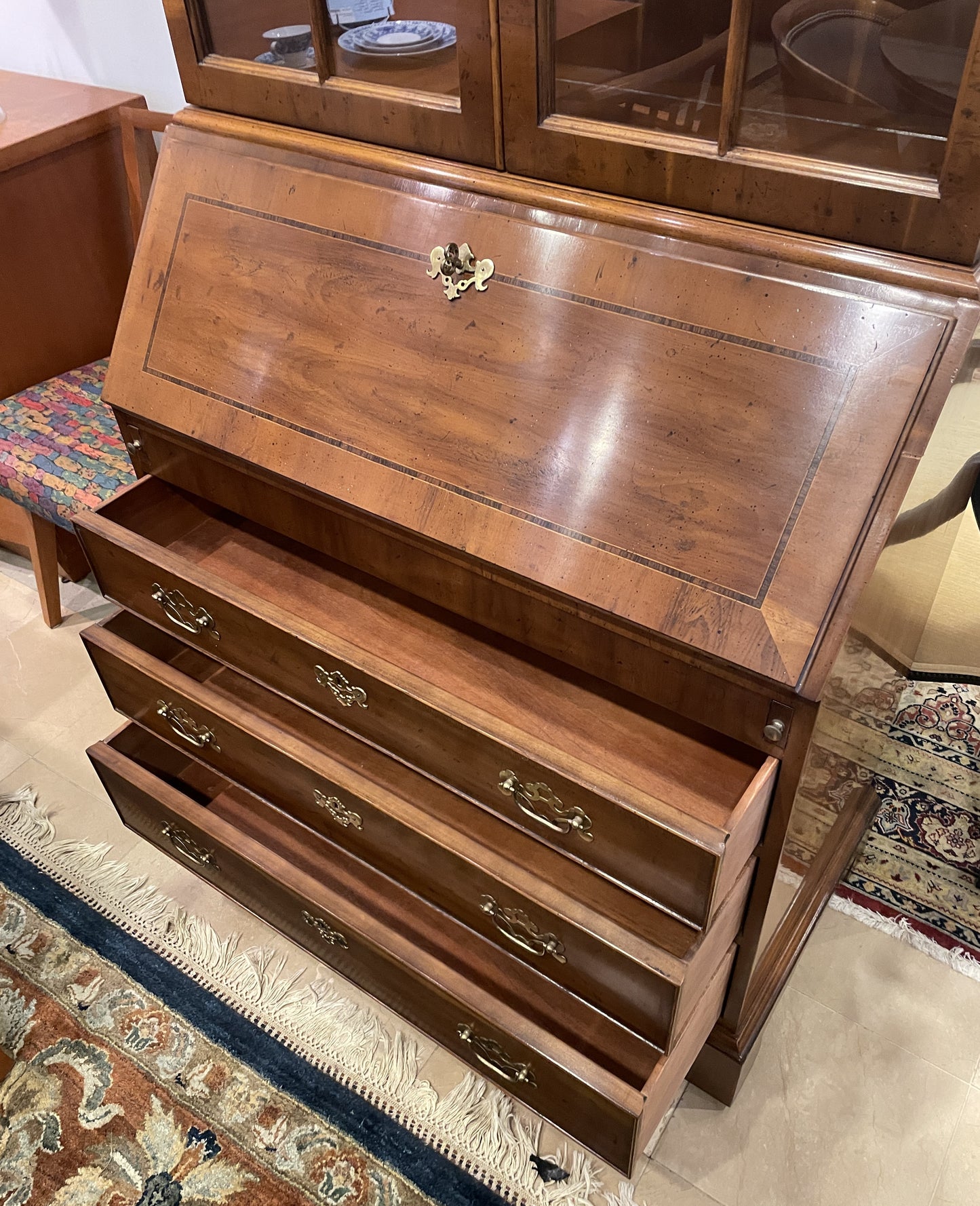 Henredon George II Double Bonnet Secretary Desk (0HO00X)