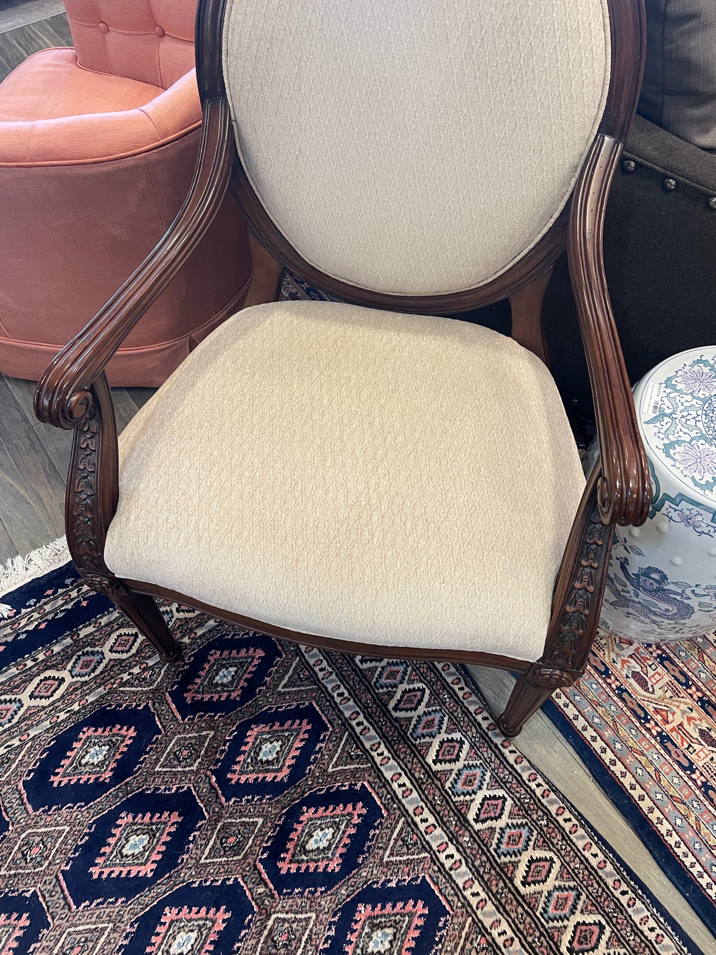 Hancock and Moore Louis XVI Style Upholstered Arm Chair (0C9006)