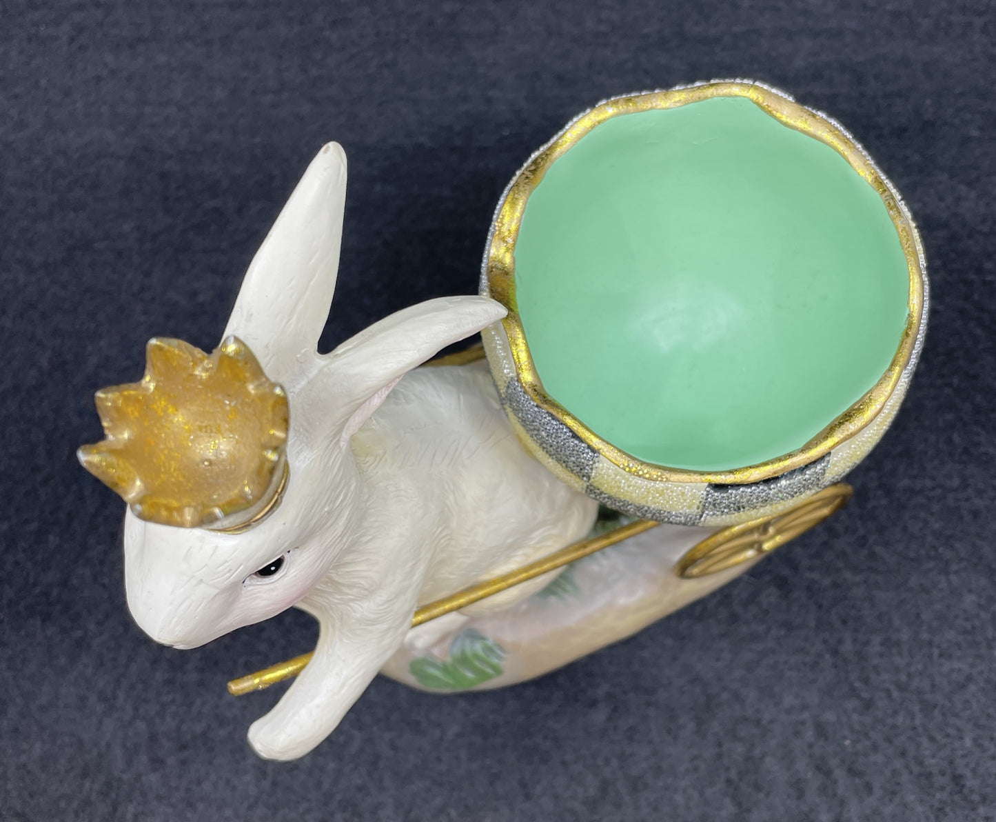 Mackenzie-Childs Courtly Check Easter Bunny with Egg Cart (0OO009)