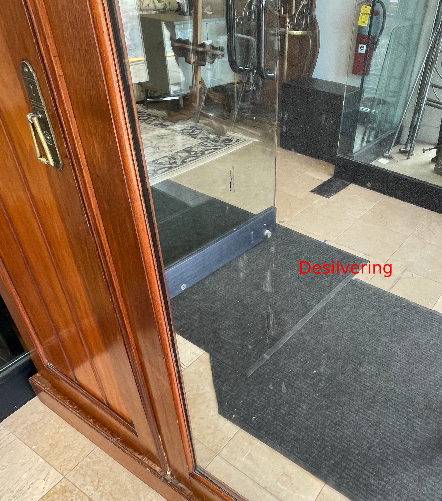 Antique Compactum Wardrobe with Center Mirror, AS IS (0LC003)