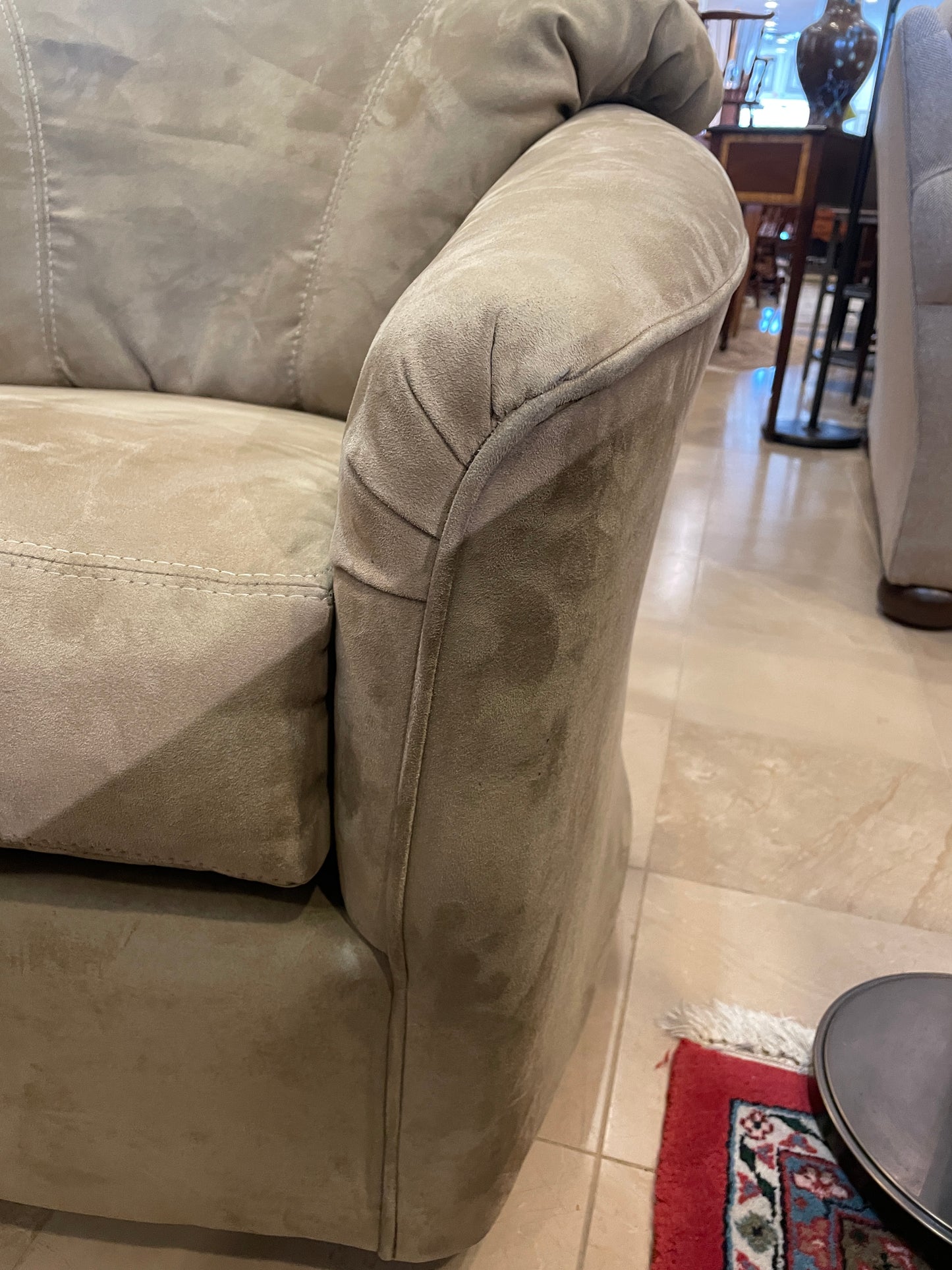 Ultra Suede Swivel Chair, AS IS (Four Available) (0HP001)