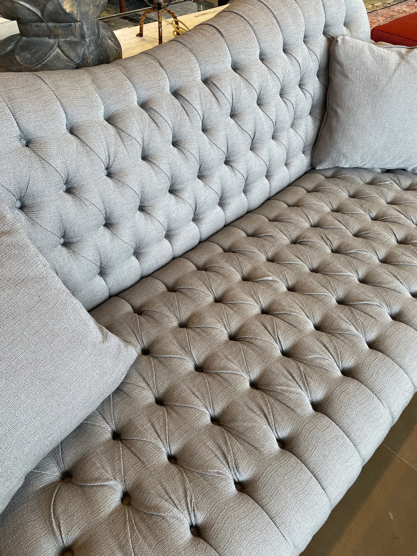 Arhaus Club Line Tufted Inverted Camelback Sofa