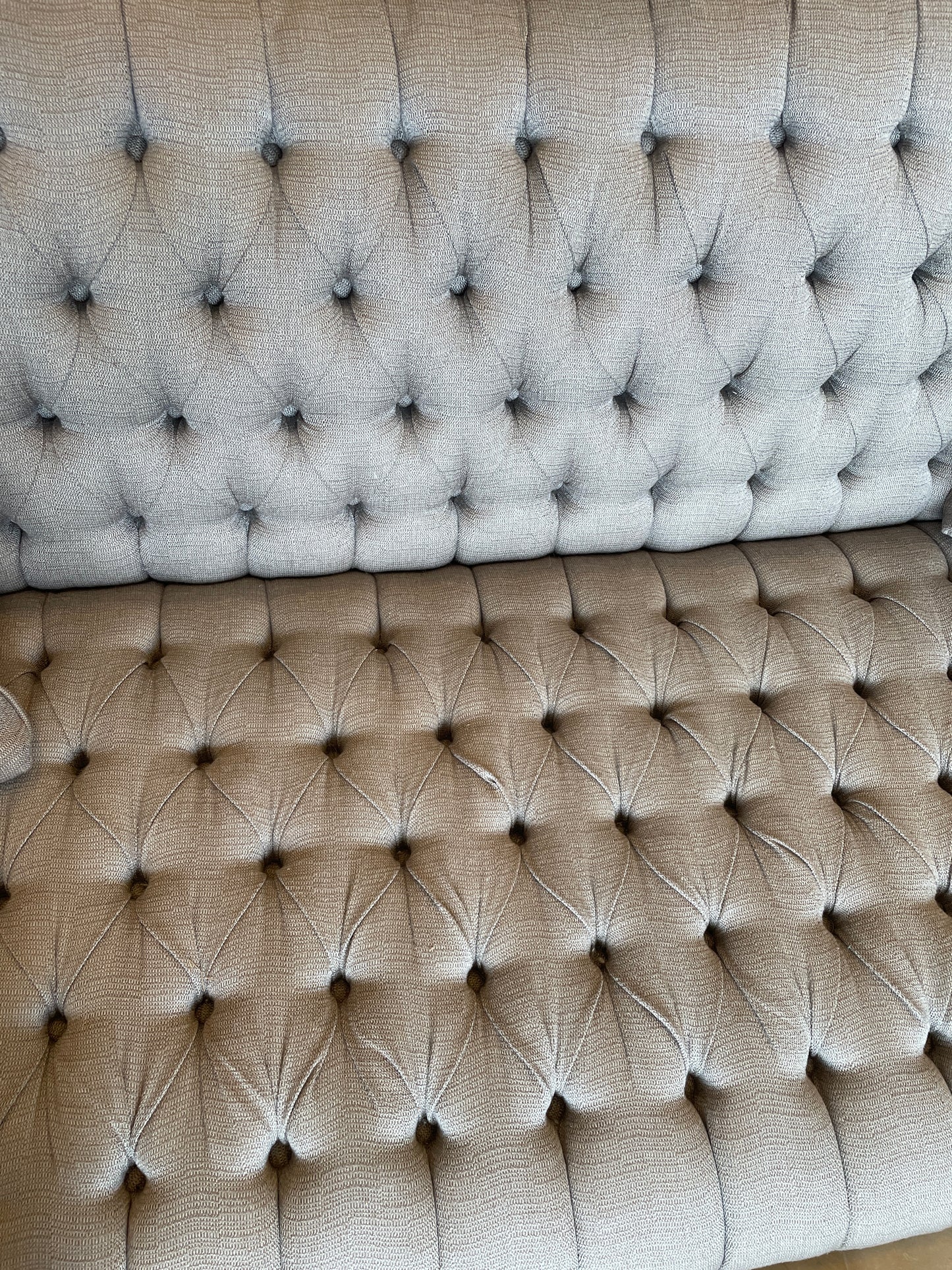 Arhaus Club Line Tufted Inverted Camelback Sofa