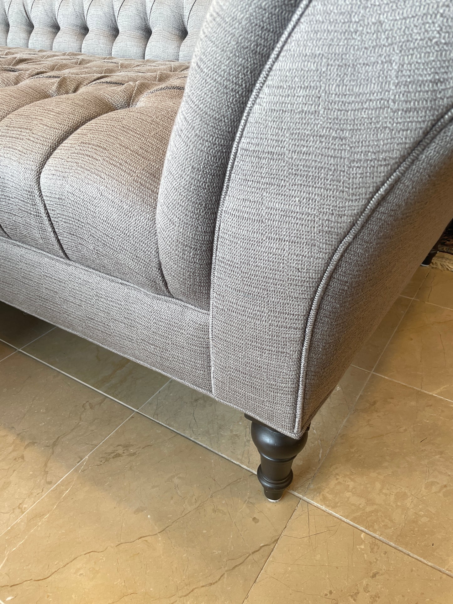 Arhaus Club Line Tufted Inverted Camelback Sofa