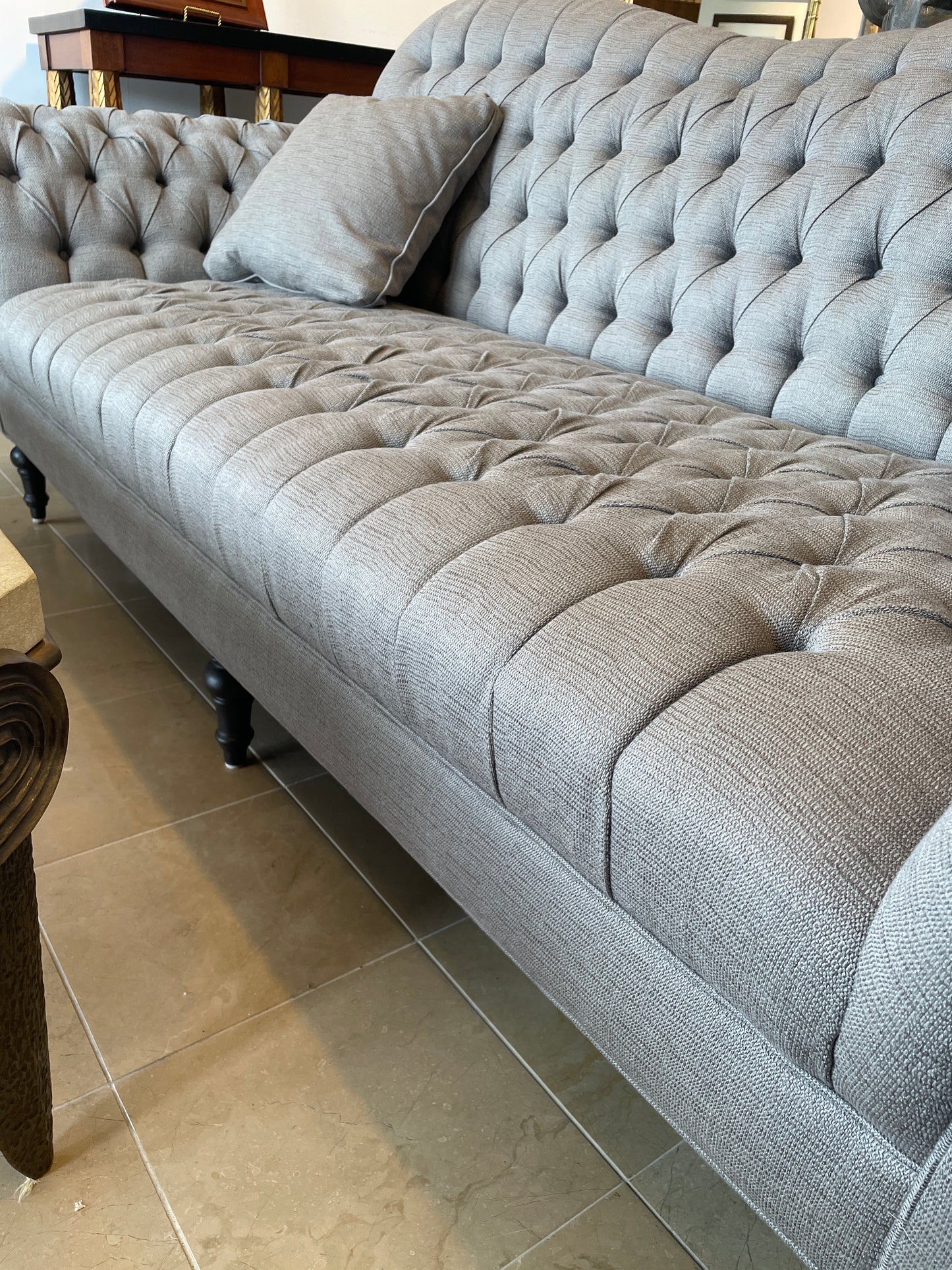 Arhaus Club Line Tufted Inverted Camelback Sofa