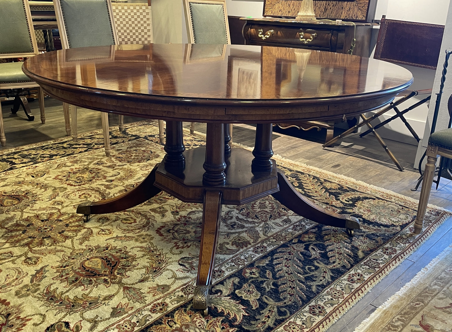 Restall Brown and Clennell Round Dining Table with Leaves (0HP00I)
