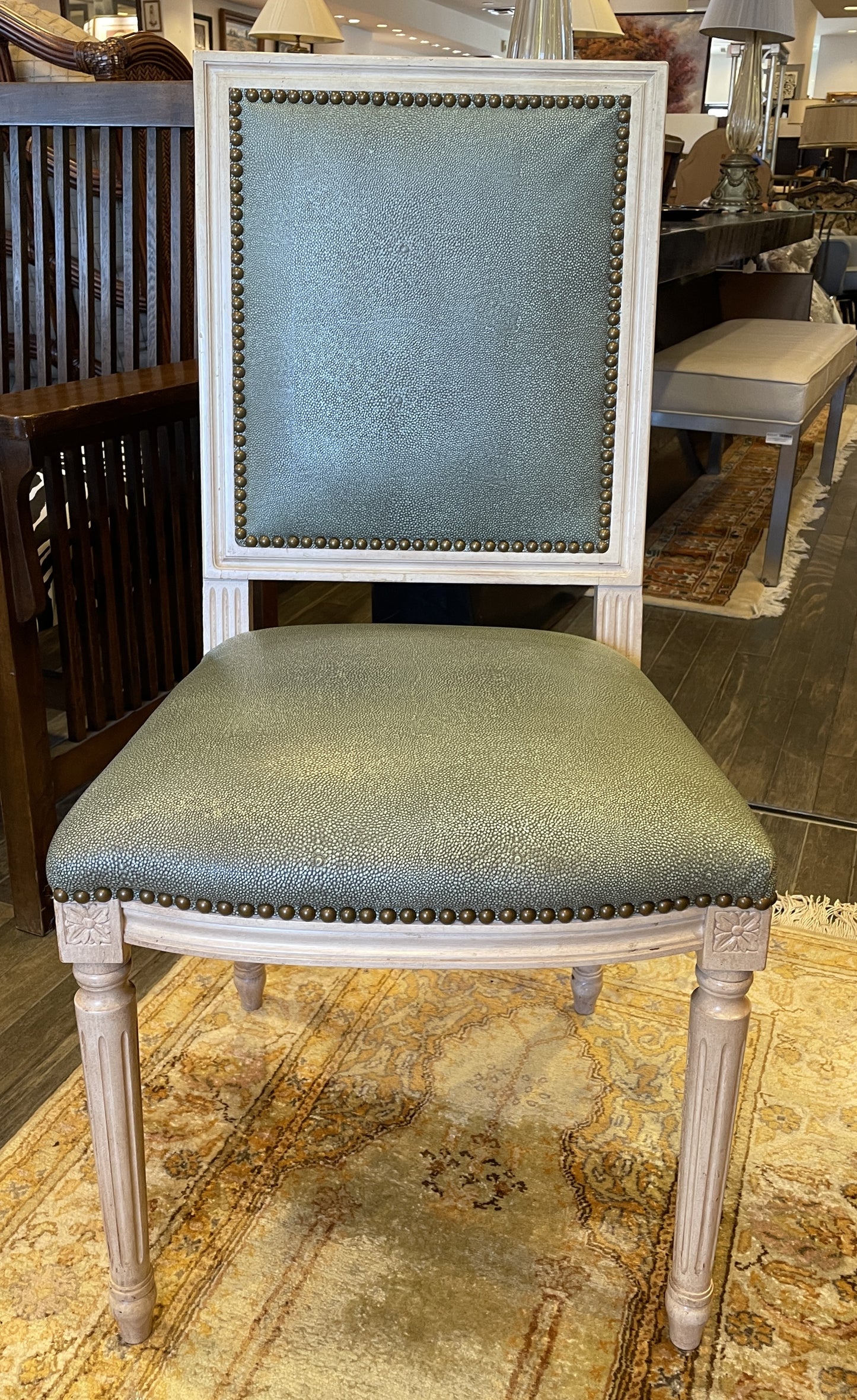 Louis XVI Dining Chairs with Shagreen Upholstery, Set of 8 (0HP00J)