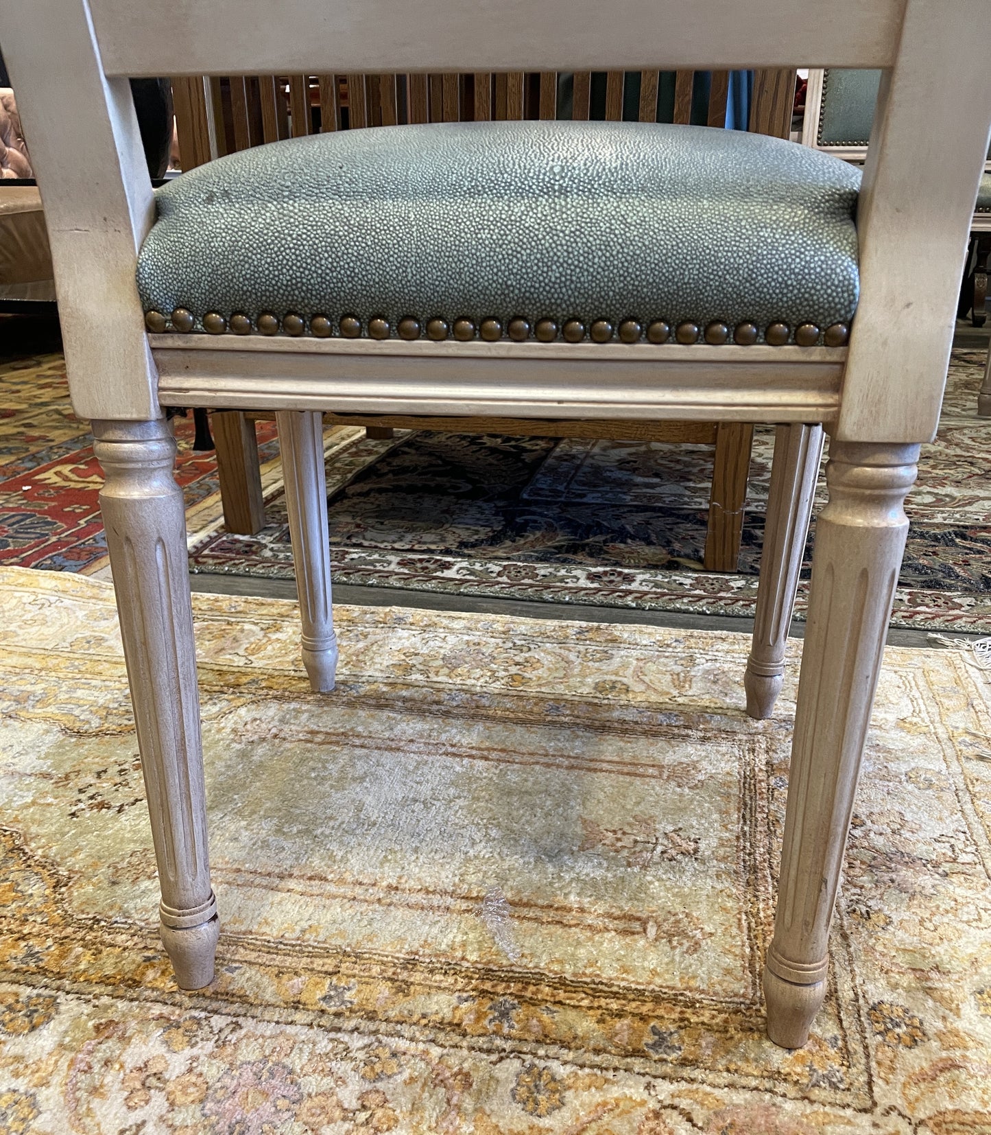 Louis XVI Dining Chairs with Shagreen Upholstery, Set of 8 (0HP00J)