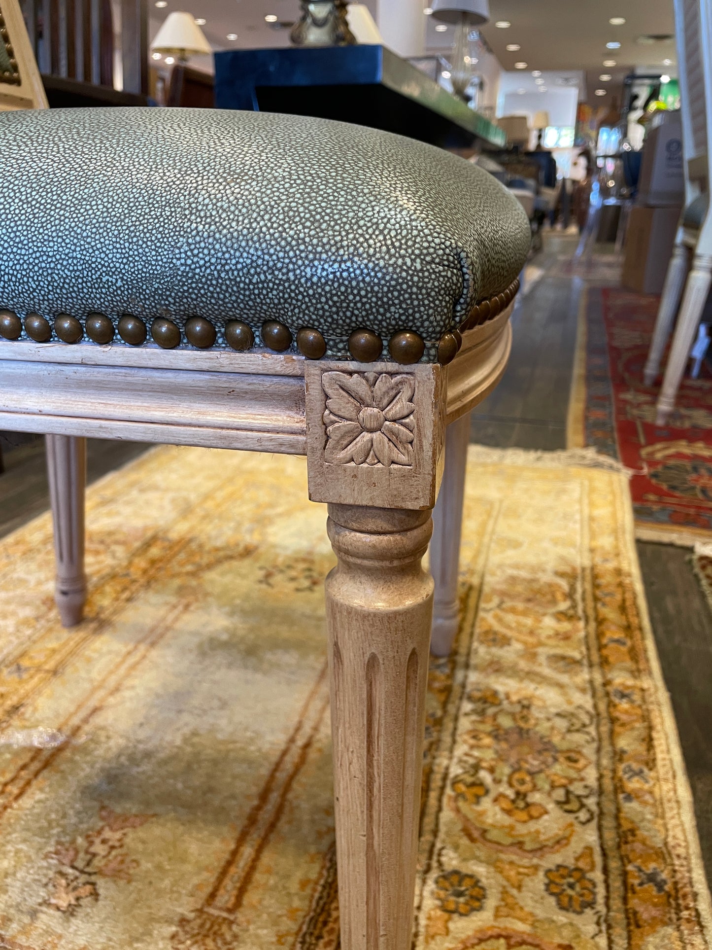 Louis XVI Dining Chairs with Shagreen Upholstery, Set of 8 (0HP00J)