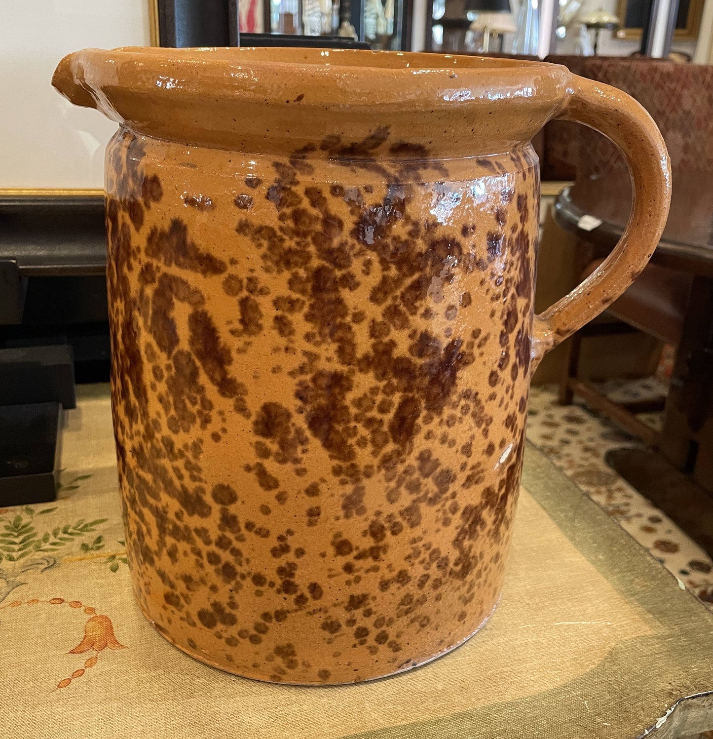Antique French Slipware Pitcher (0HP00O)