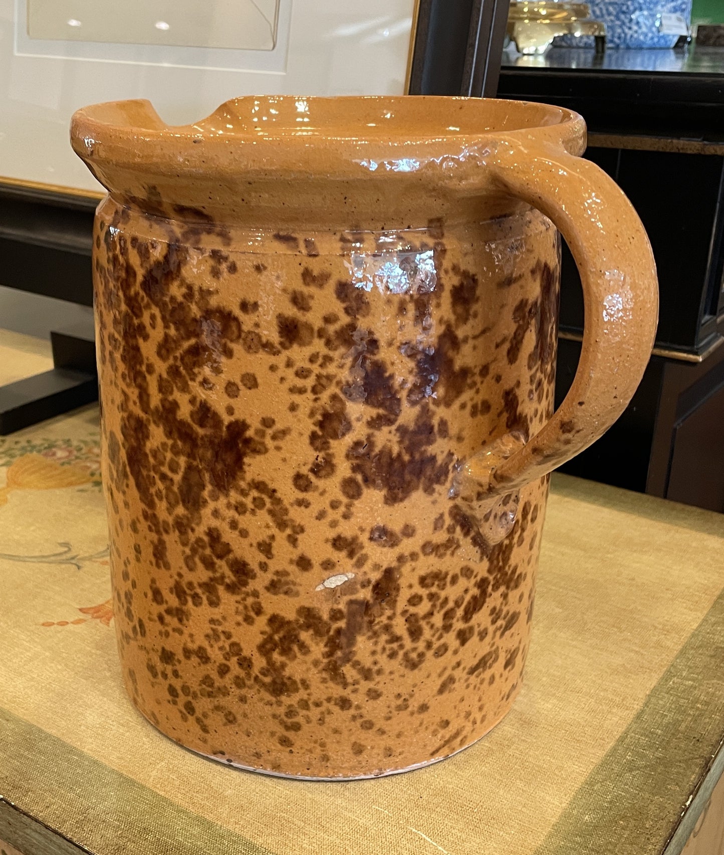 Antique French Slipware Pitcher (0HP00O)