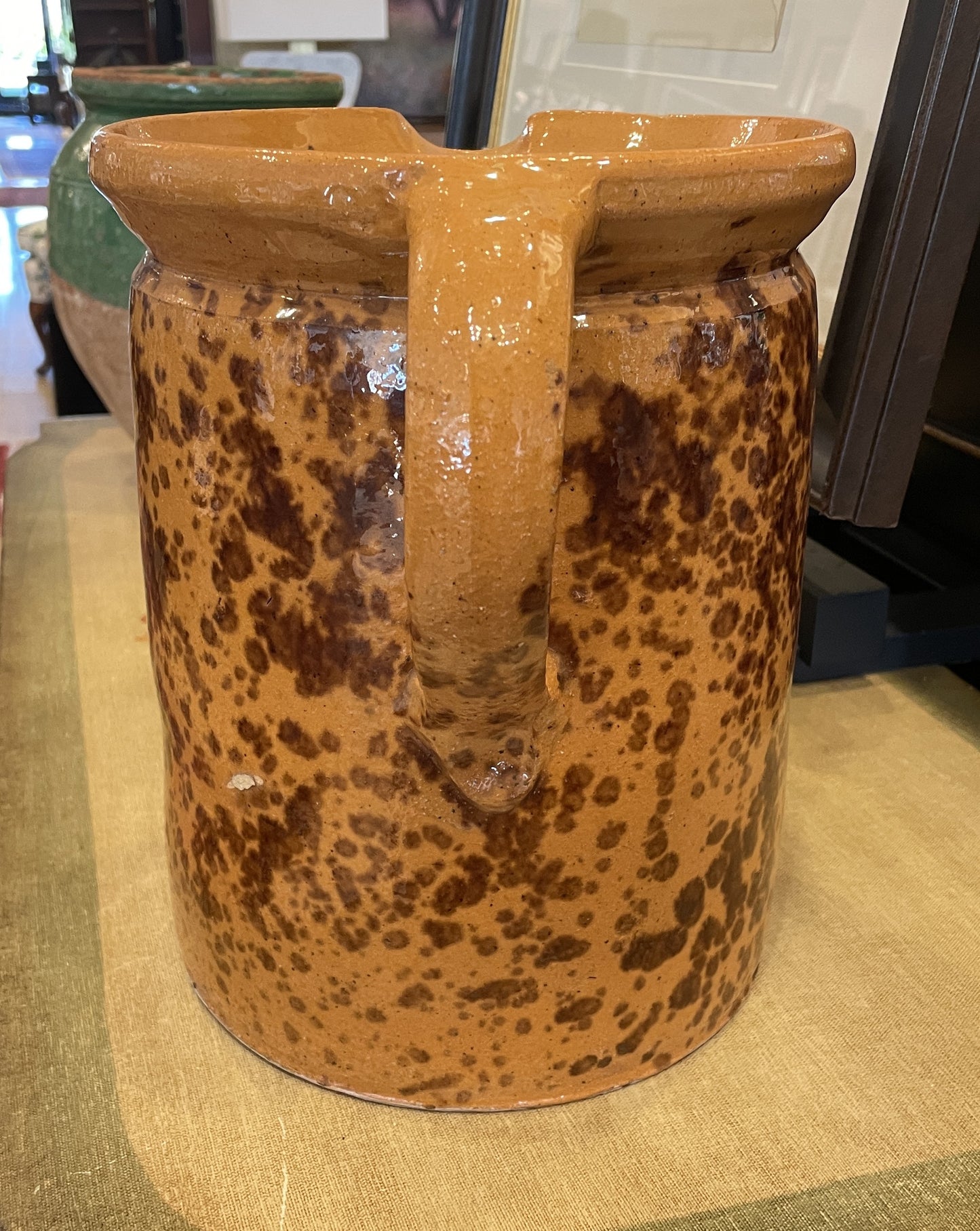 Antique French Slipware Pitcher (0HP00O)