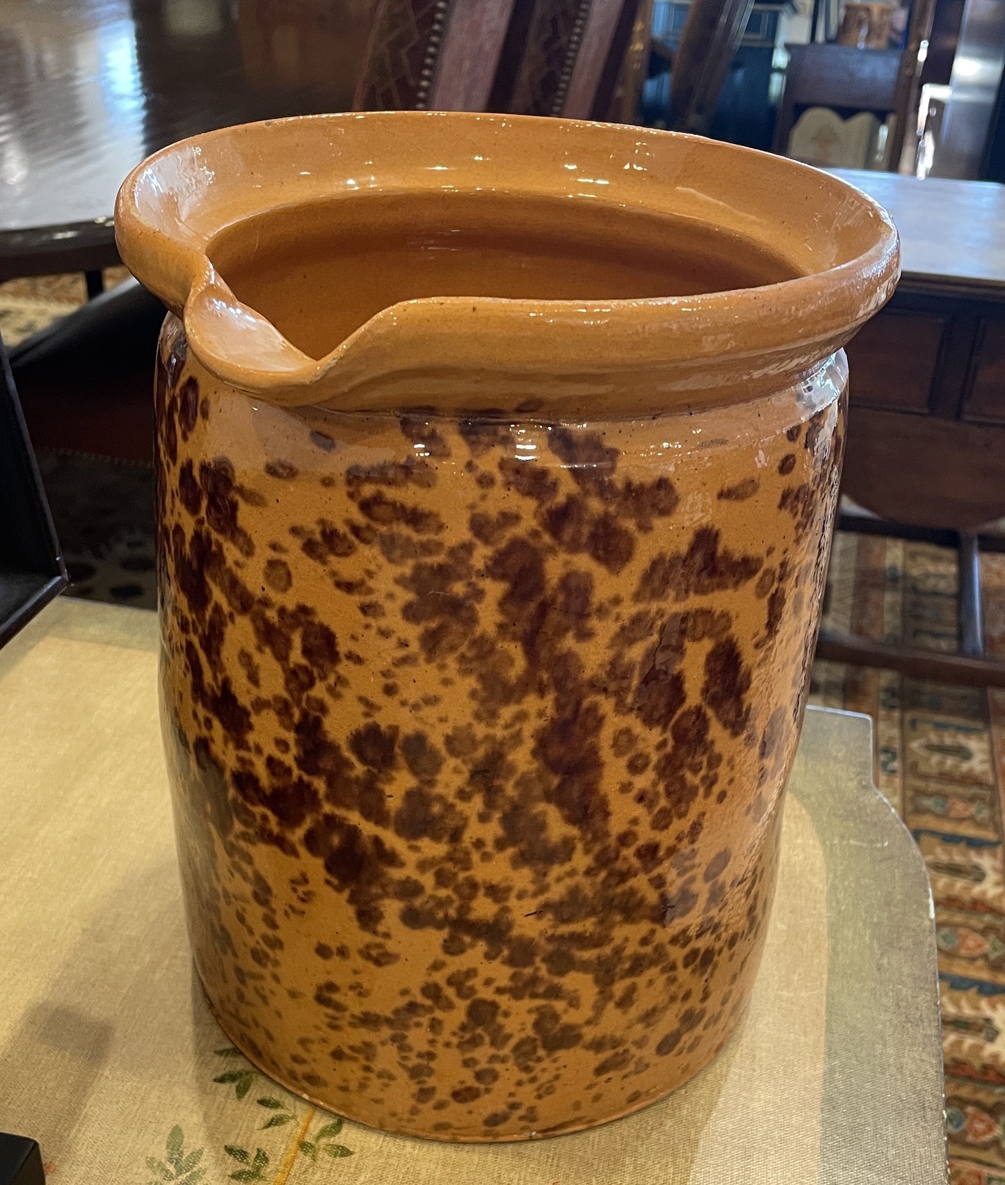 Antique French Slipware Pitcher (0HP00O)