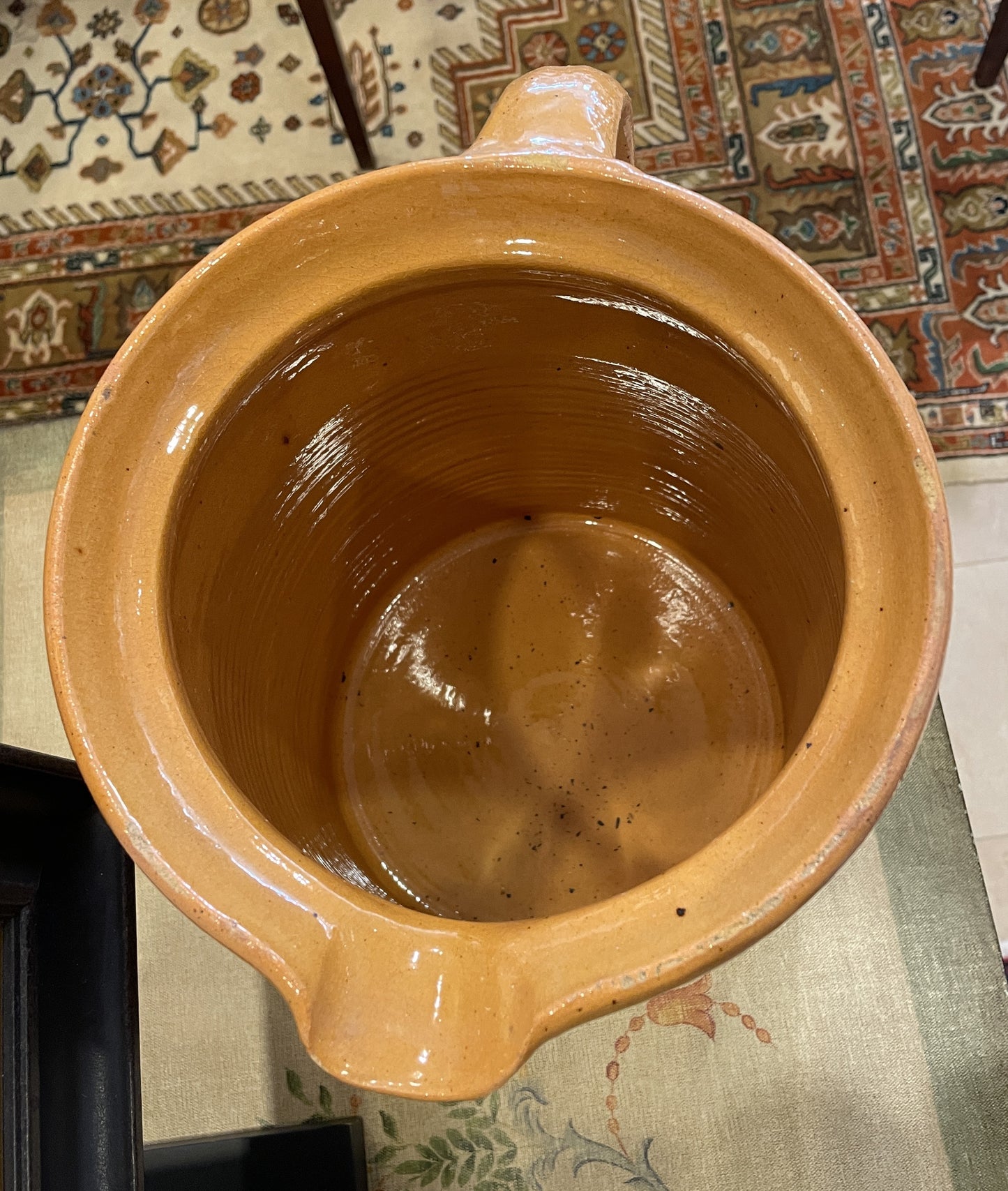 Antique French Slipware Pitcher (0HP00O)