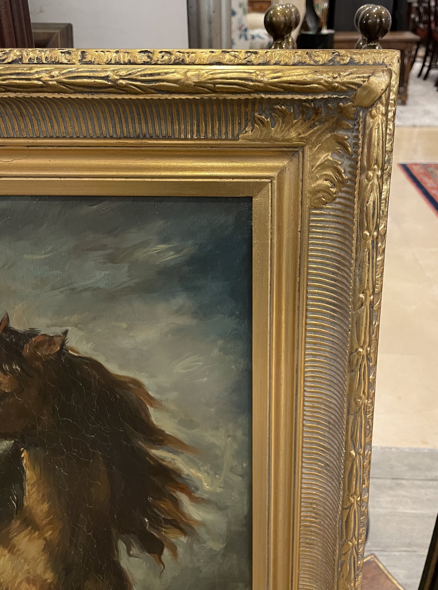 Eugene Delacroix Reproduction Oil on Canvas, "Arab Saddling his Horse" (0HP010)