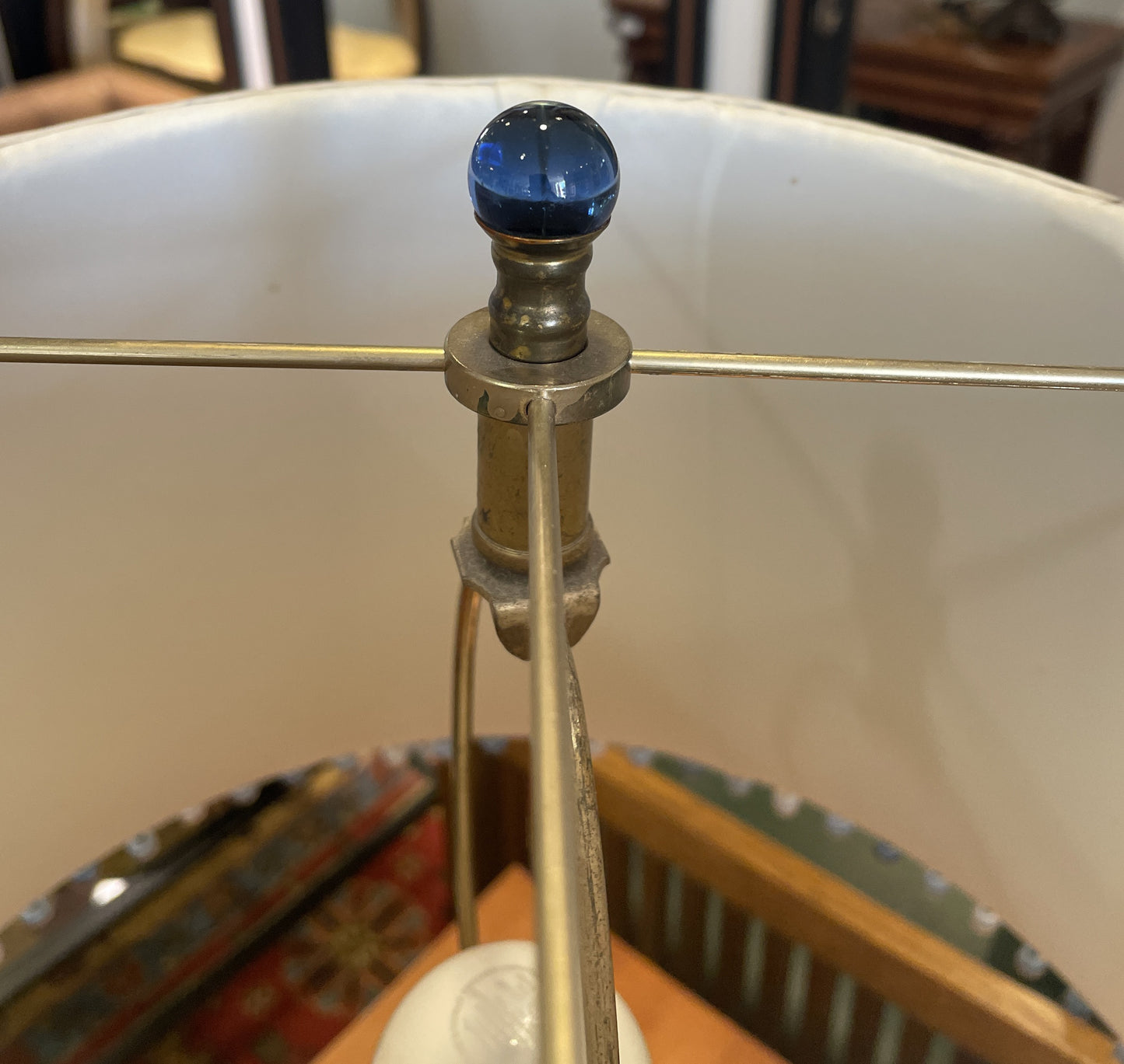 Antique Chinese Blue Ground Baluster Lamp (0HP00H)