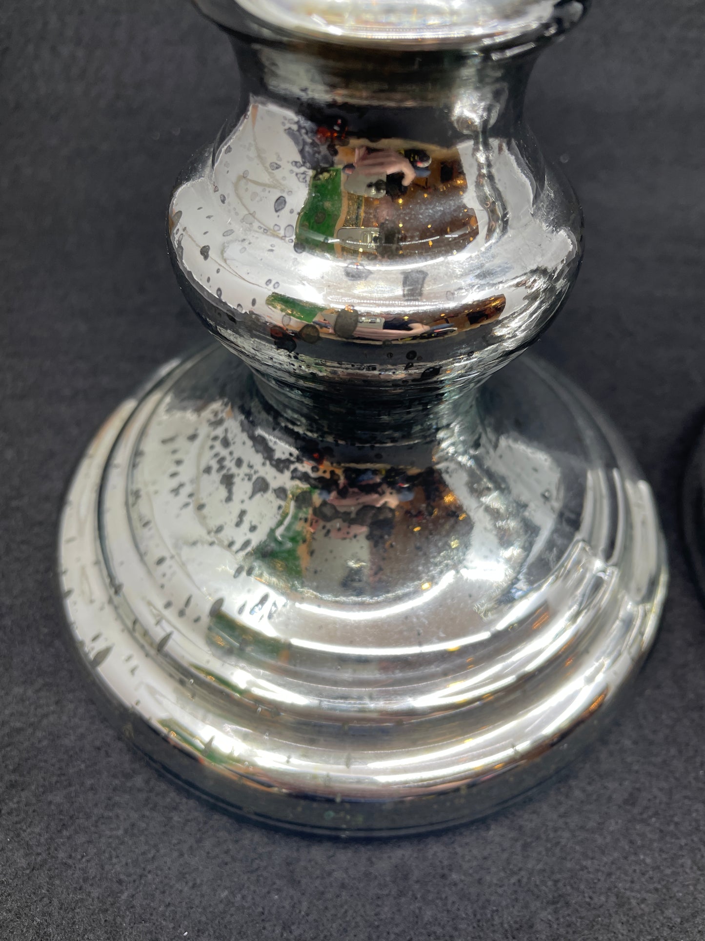 Antique Mercury Glass Candlesticks, a pair (0JL03V)
