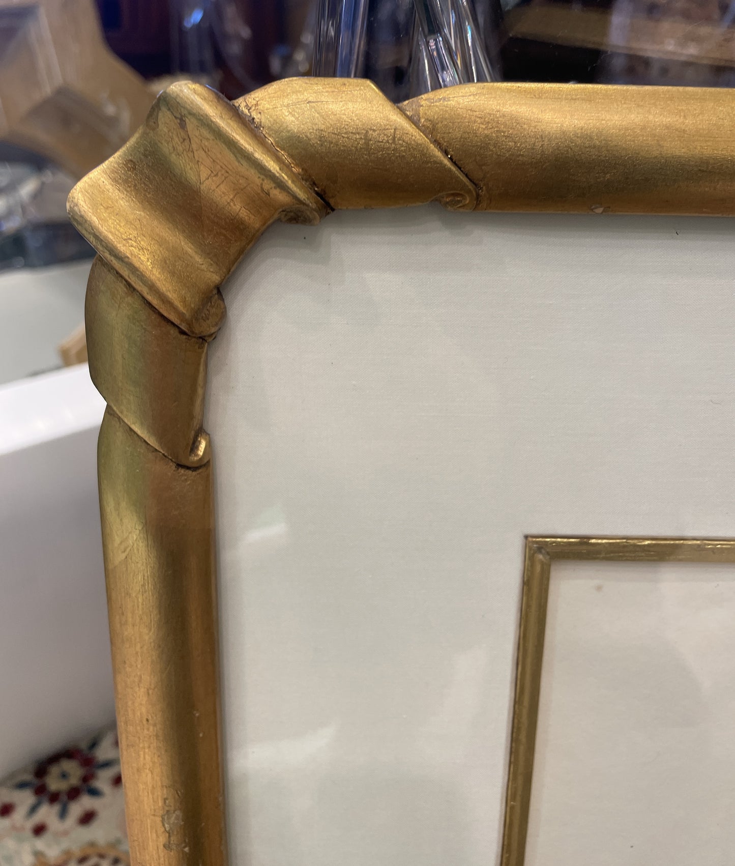 Antique Botanical, Framed and Hand Colored Petrophyum, AS IS (0HP015)