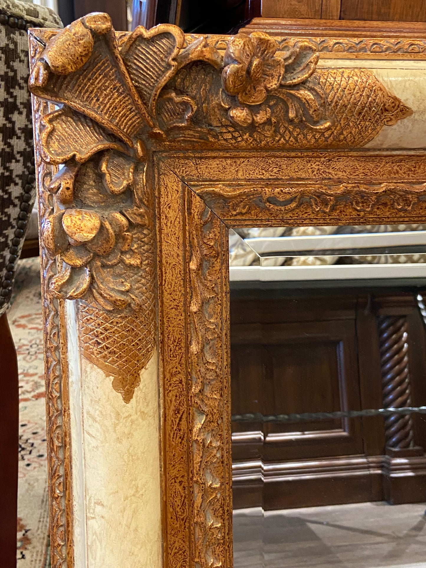 Cream and Gilt Mirror (27955)