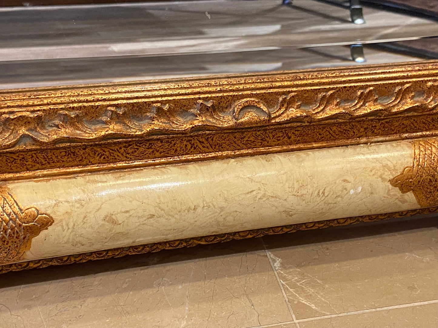 Cream and Gilt Mirror (27955)