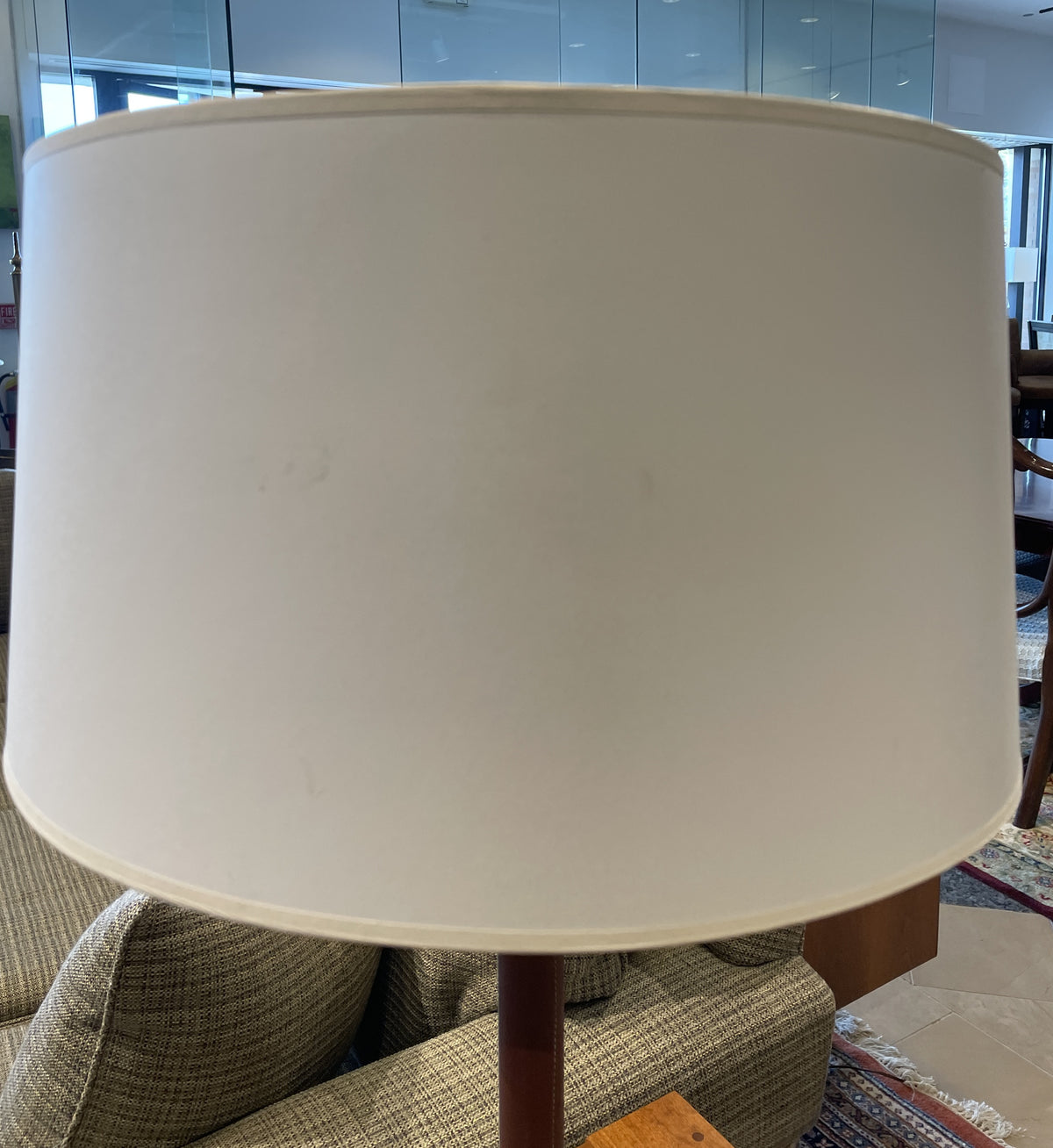 Nessen Leather Wrapped Table Lamp with Chrome Base (01B01R)