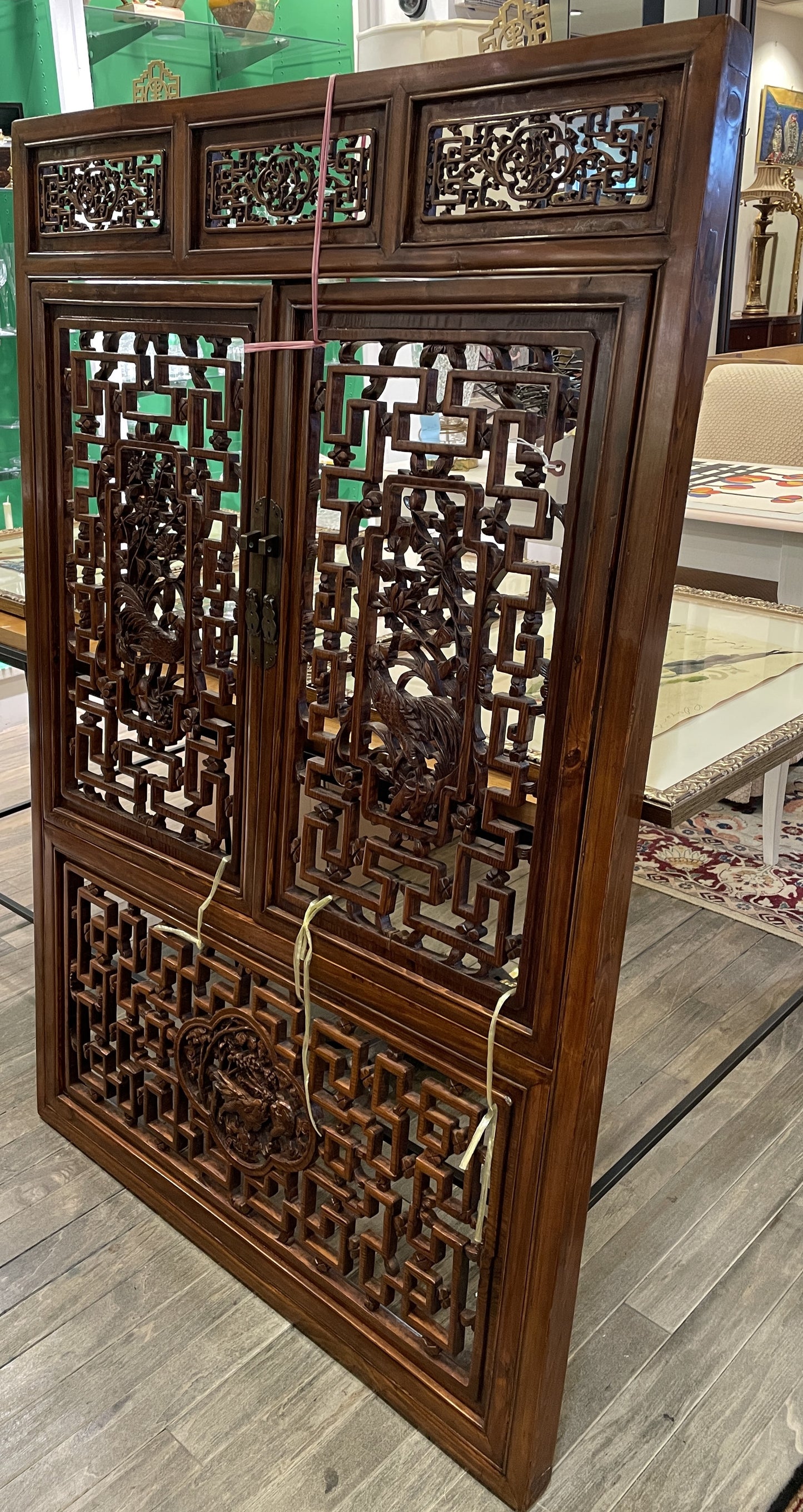 Chinese Teak Window Panel (0DL003)