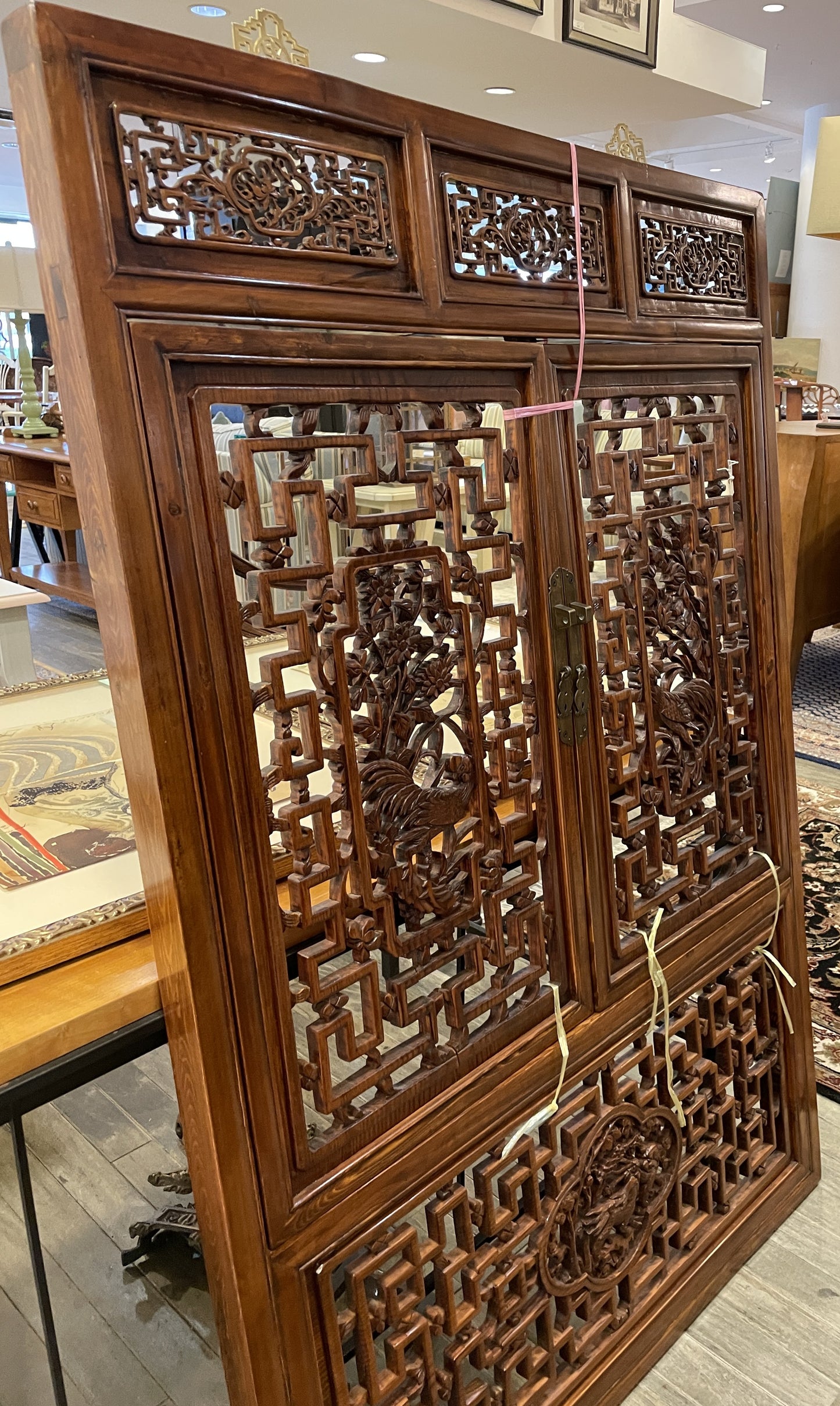 Chinese Teak Window Panel (0DL003)