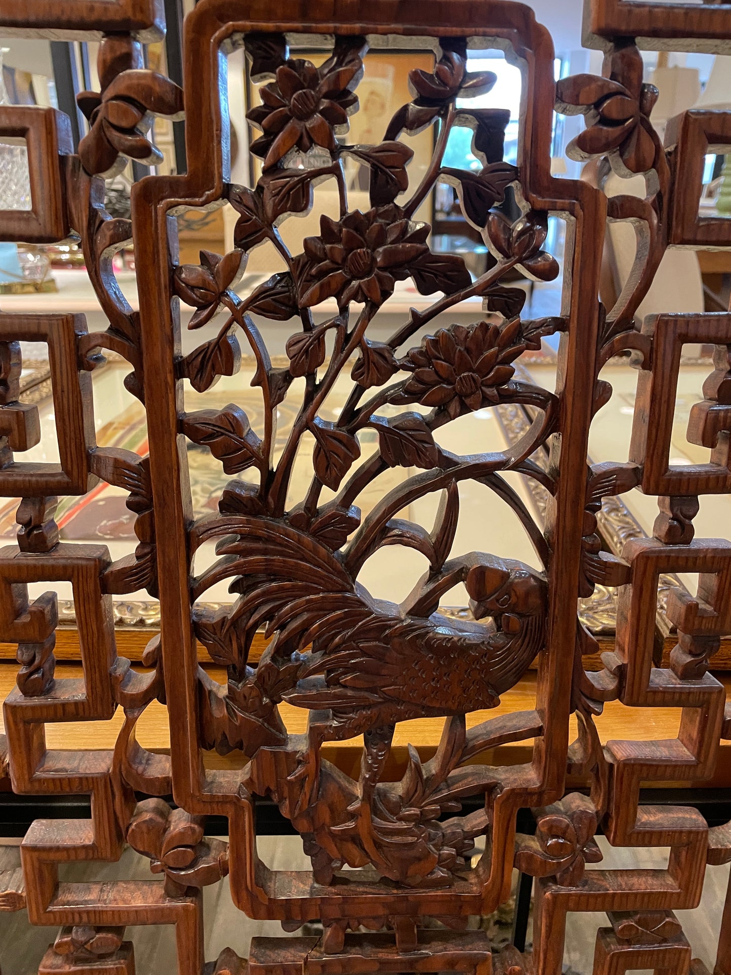 Chinese Teak Window Panel (0DL003)