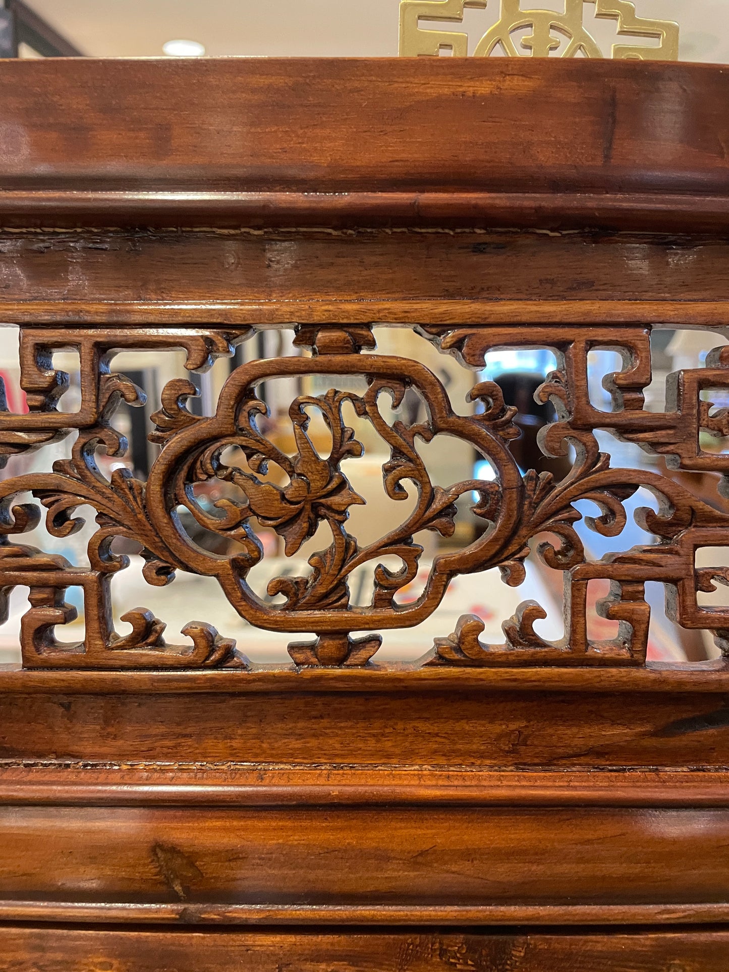 Chinese Teak Window Panel (0DL003)