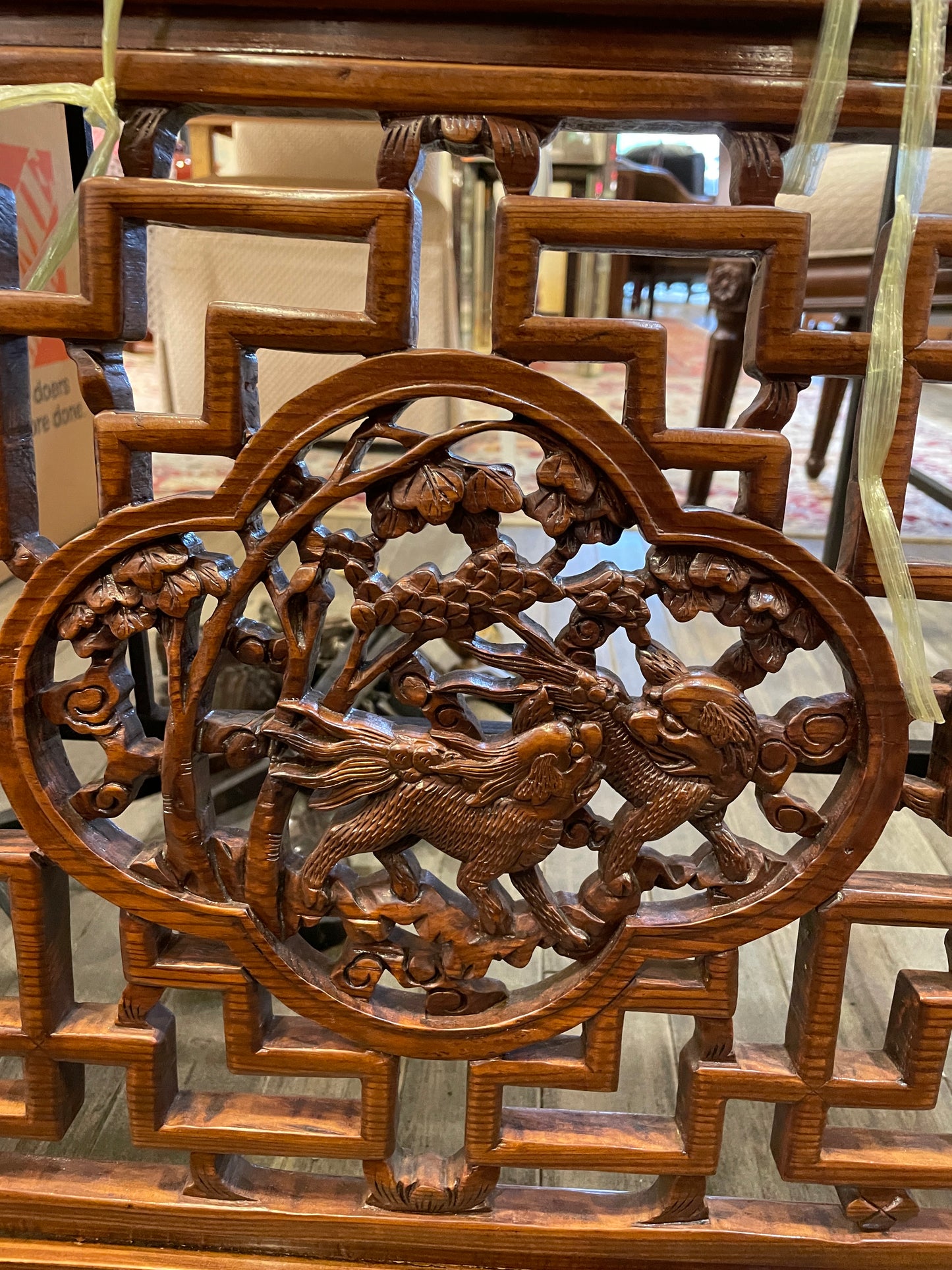 Chinese Teak Window Panel (0DL003)